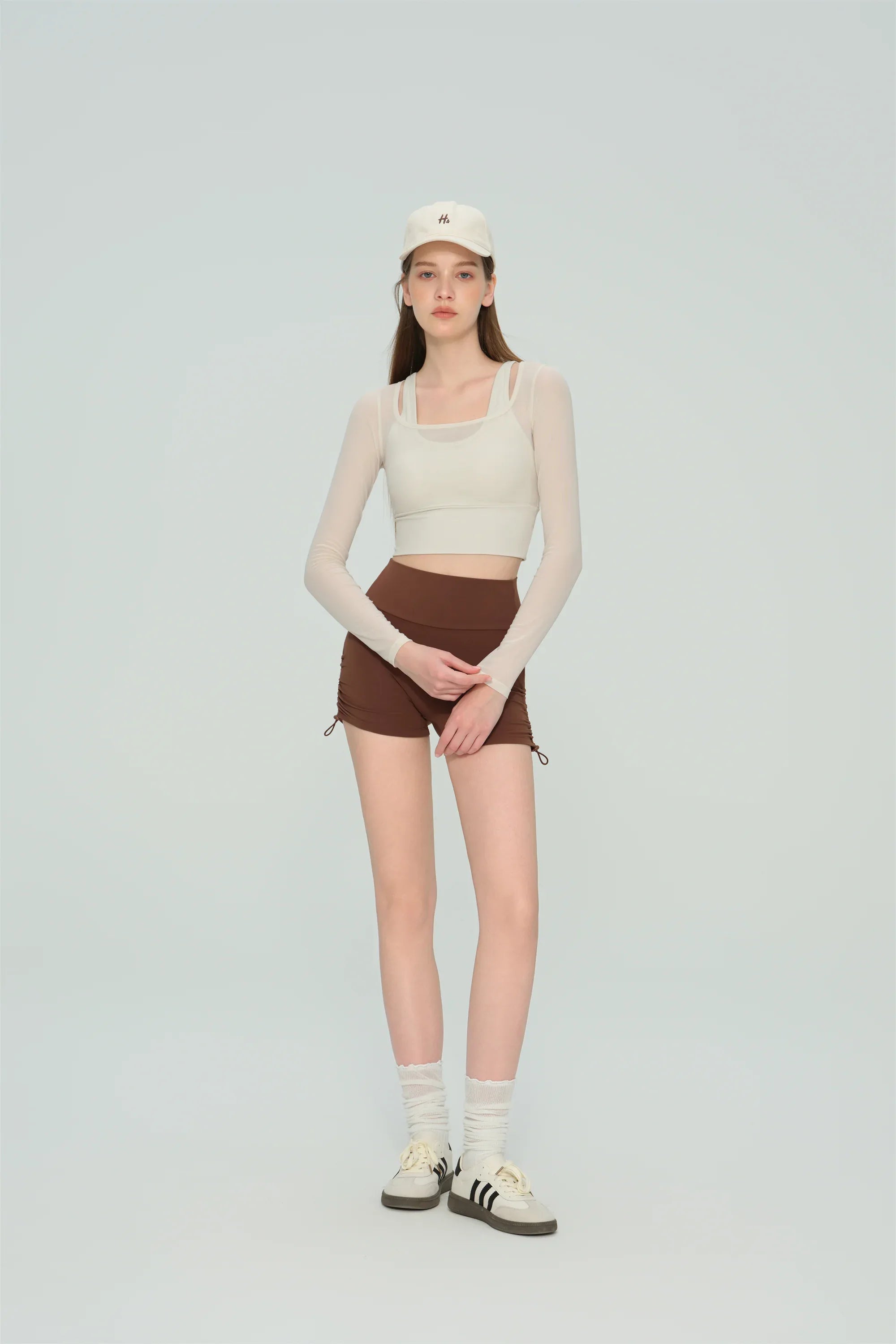 Mesh Panel Long Sleeve Yoga Top