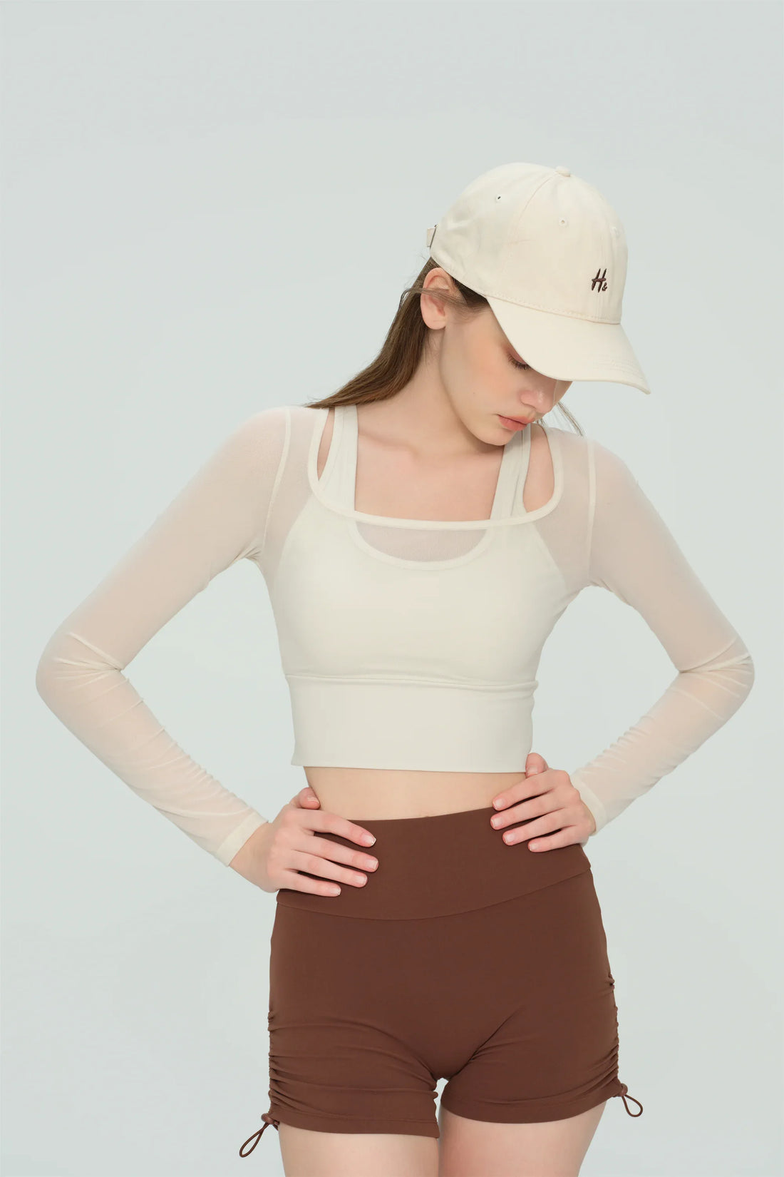 Mesh Panel Long Sleeve Yoga Top