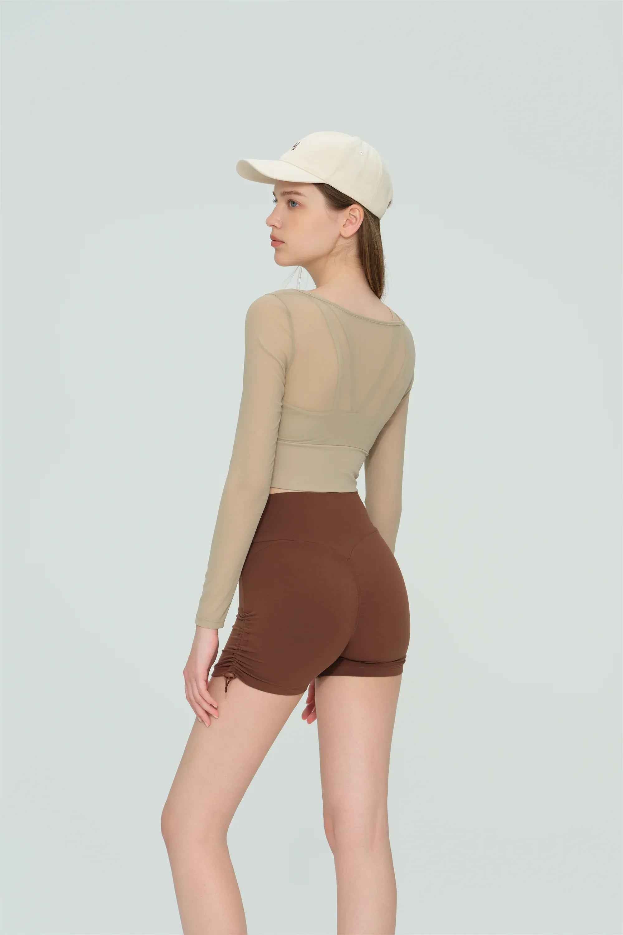 Mesh Panel Long Sleeve Yoga Top