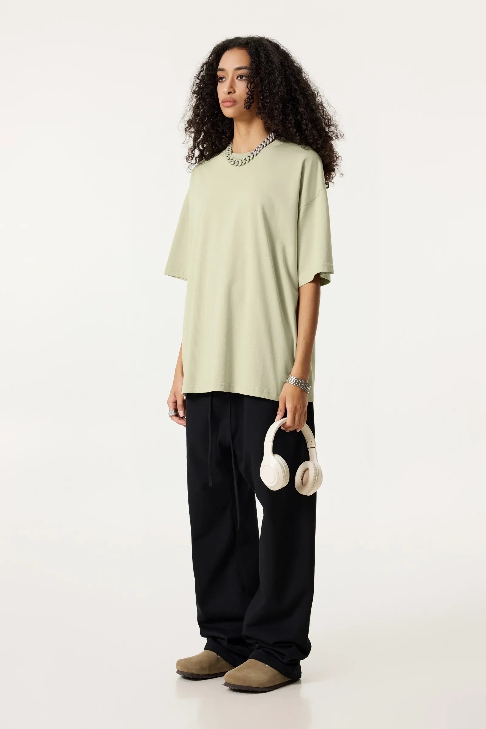 Men Solid Color Loose Fit T-Shirt