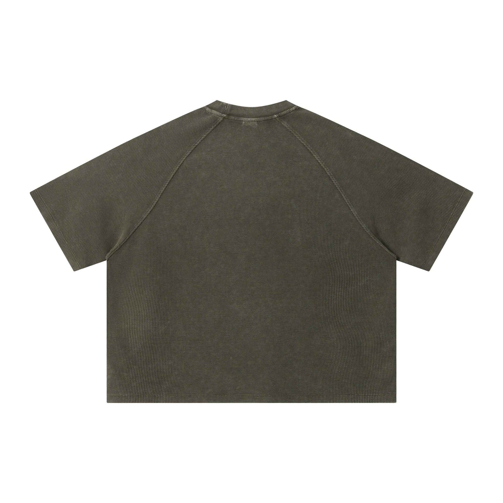 Boxy Washed Waffle Raglan T-Shirt