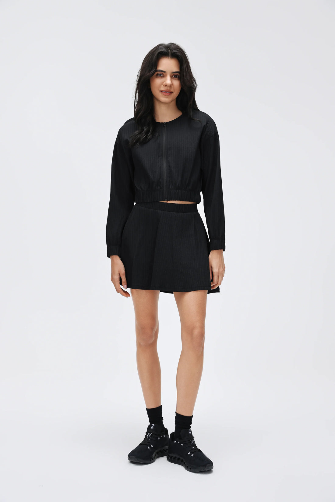 Cropped Full-Zip Workout Hoodie