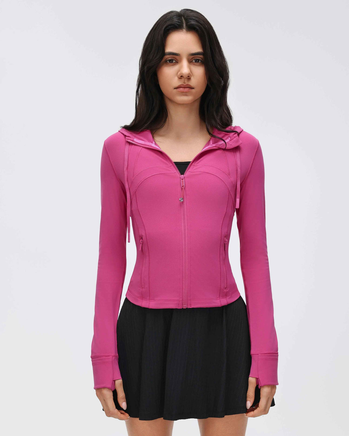 Windproof Hooded Crop Fitness Jacket