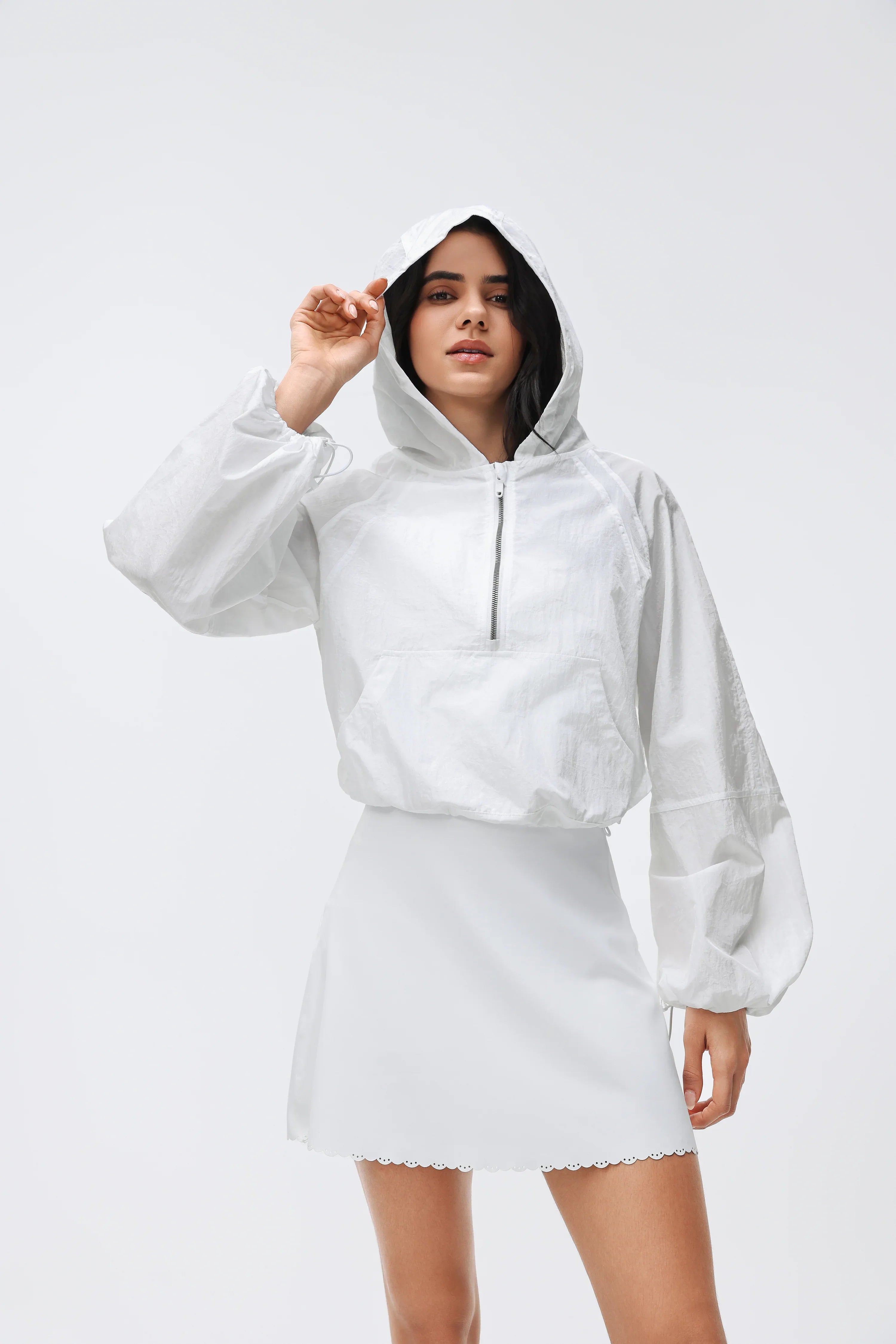 Spring Half-Zip Hooded Windbreaker