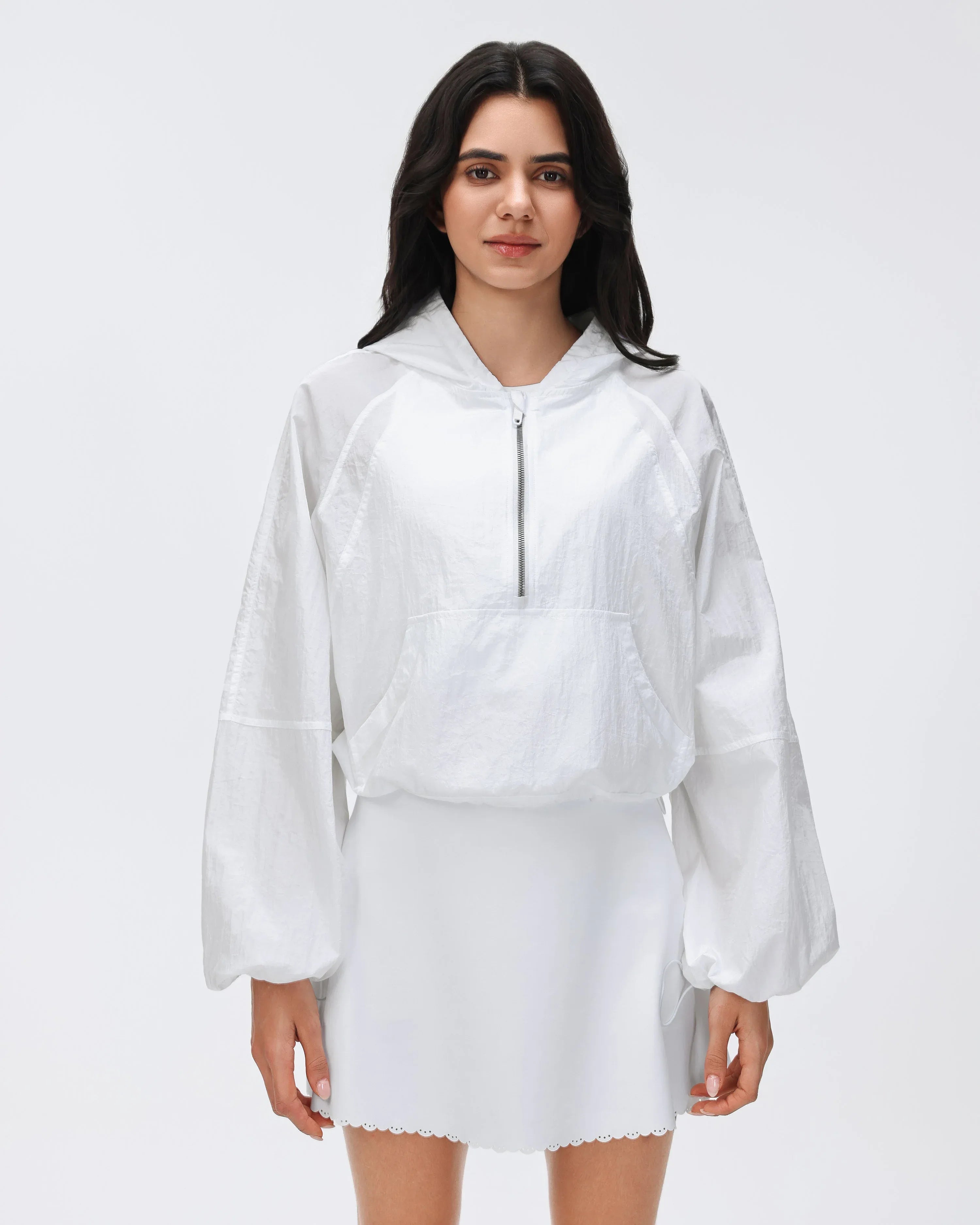 Spring Half-Zip Hooded Windbreaker