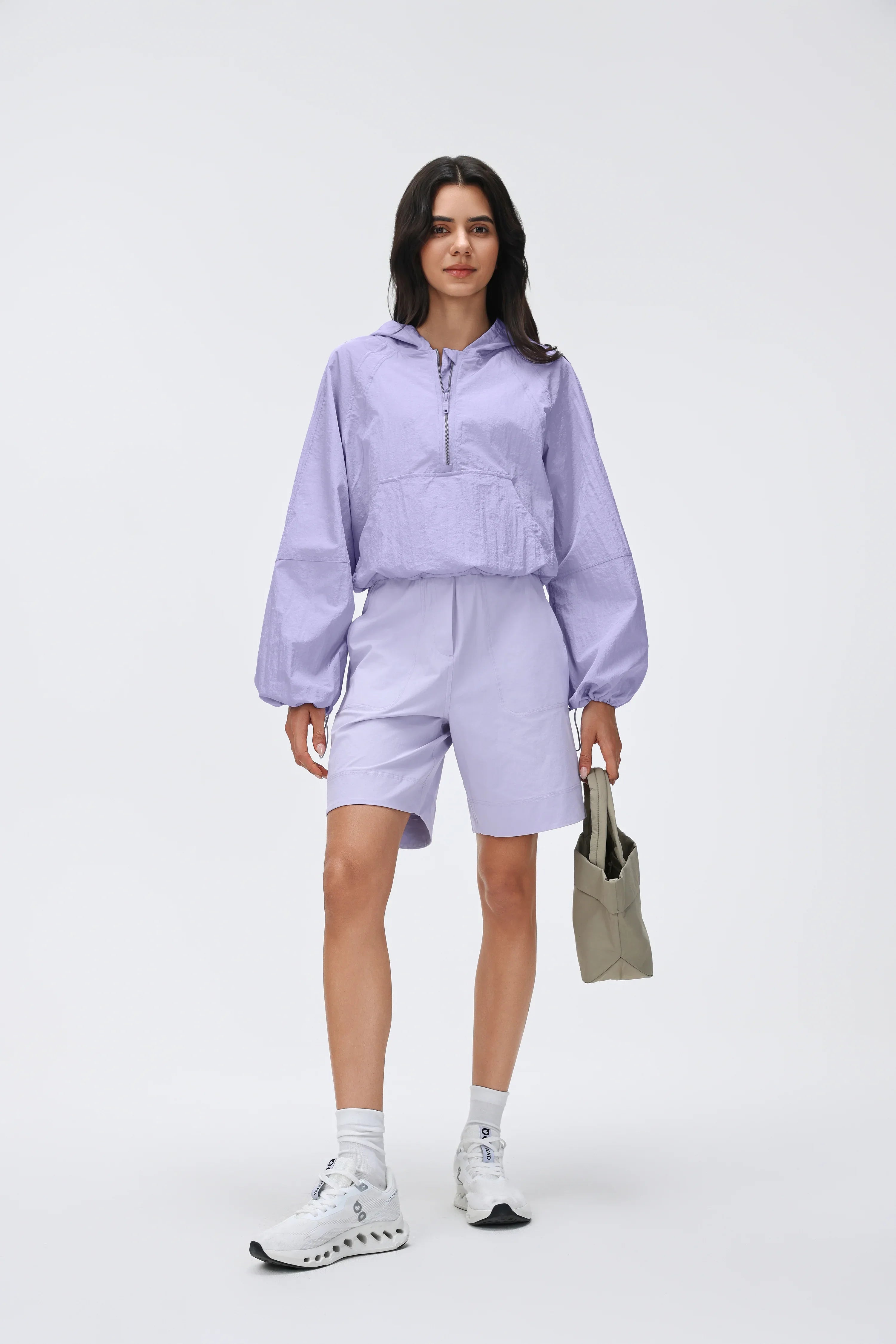 Spring Half-Zip Hooded Windbreaker