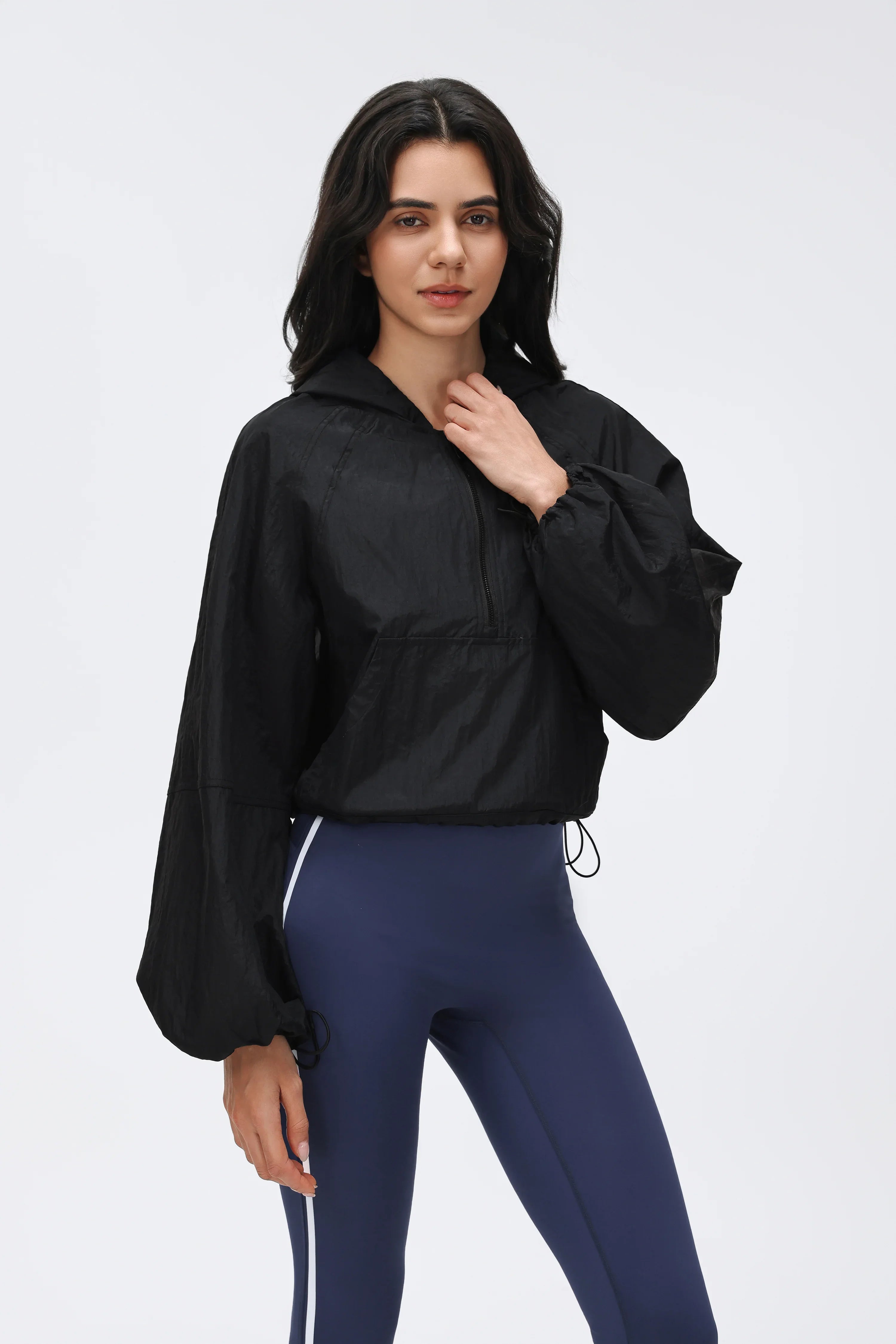 Spring Half-Zip Hooded Windbreaker