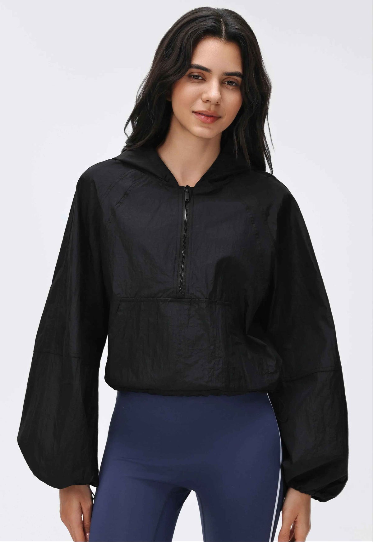 Spring Half-Zip Hooded Windbreaker
