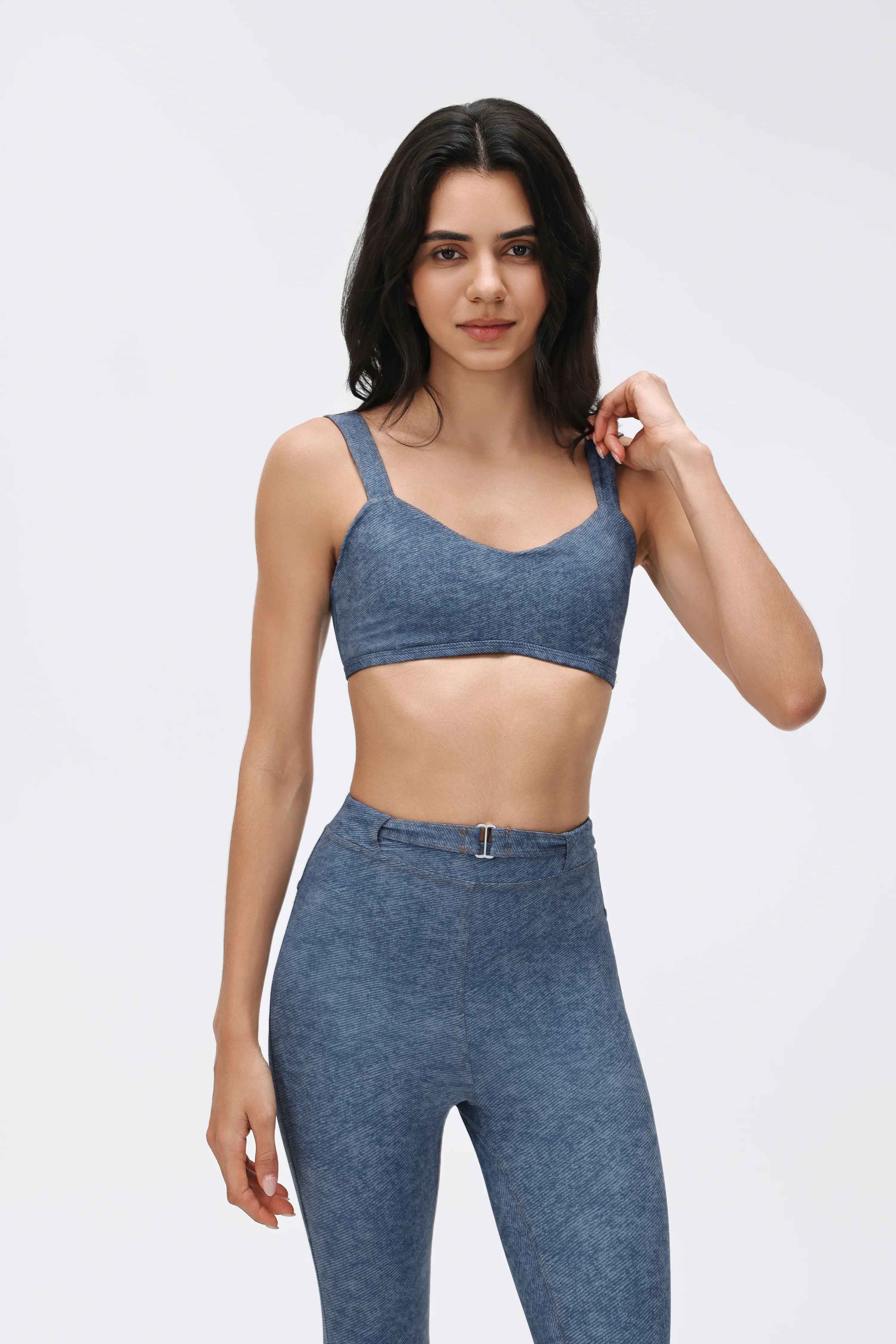 Pull-On Denim Sports Crop Top