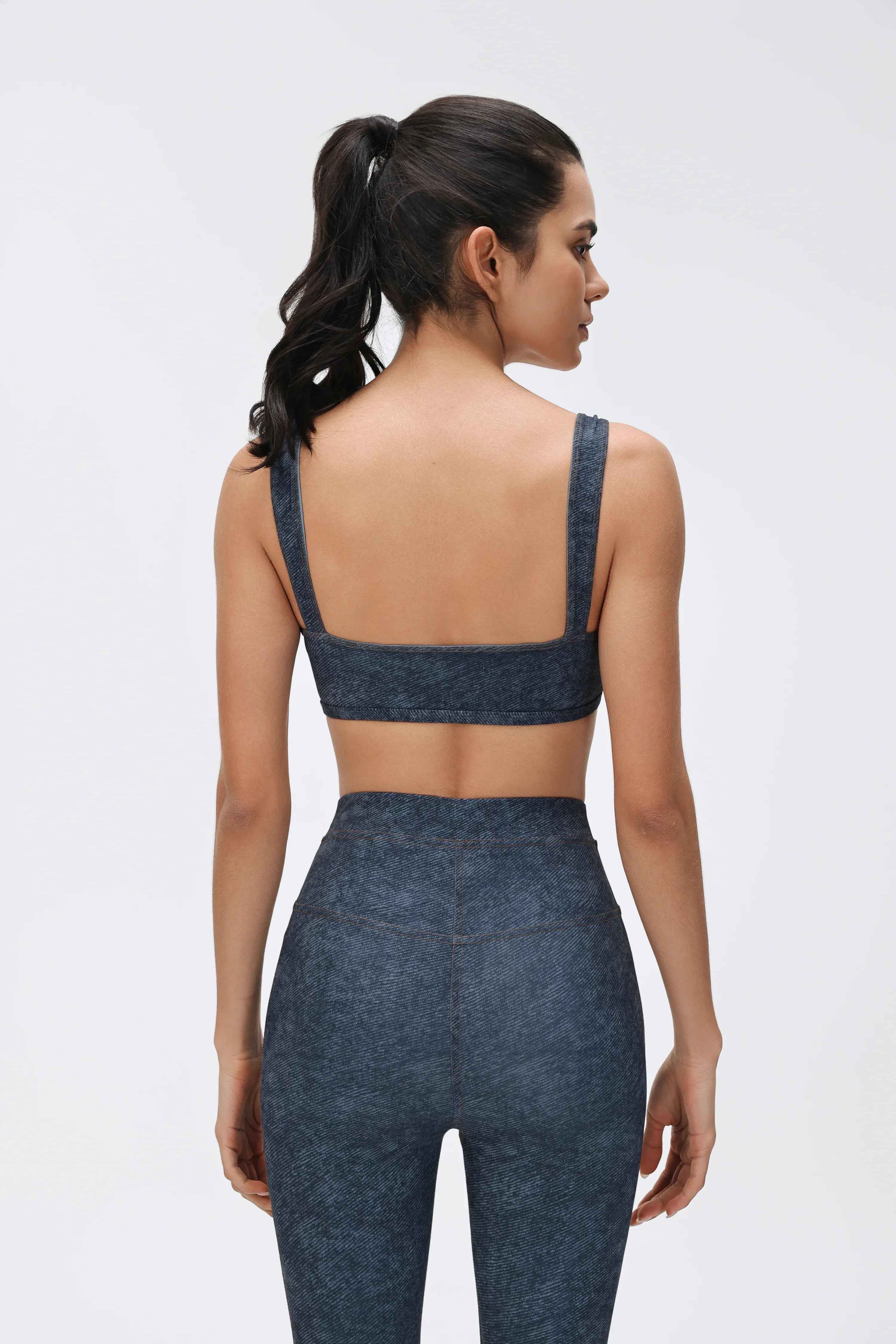 Pull-On Denim Sports Crop Top