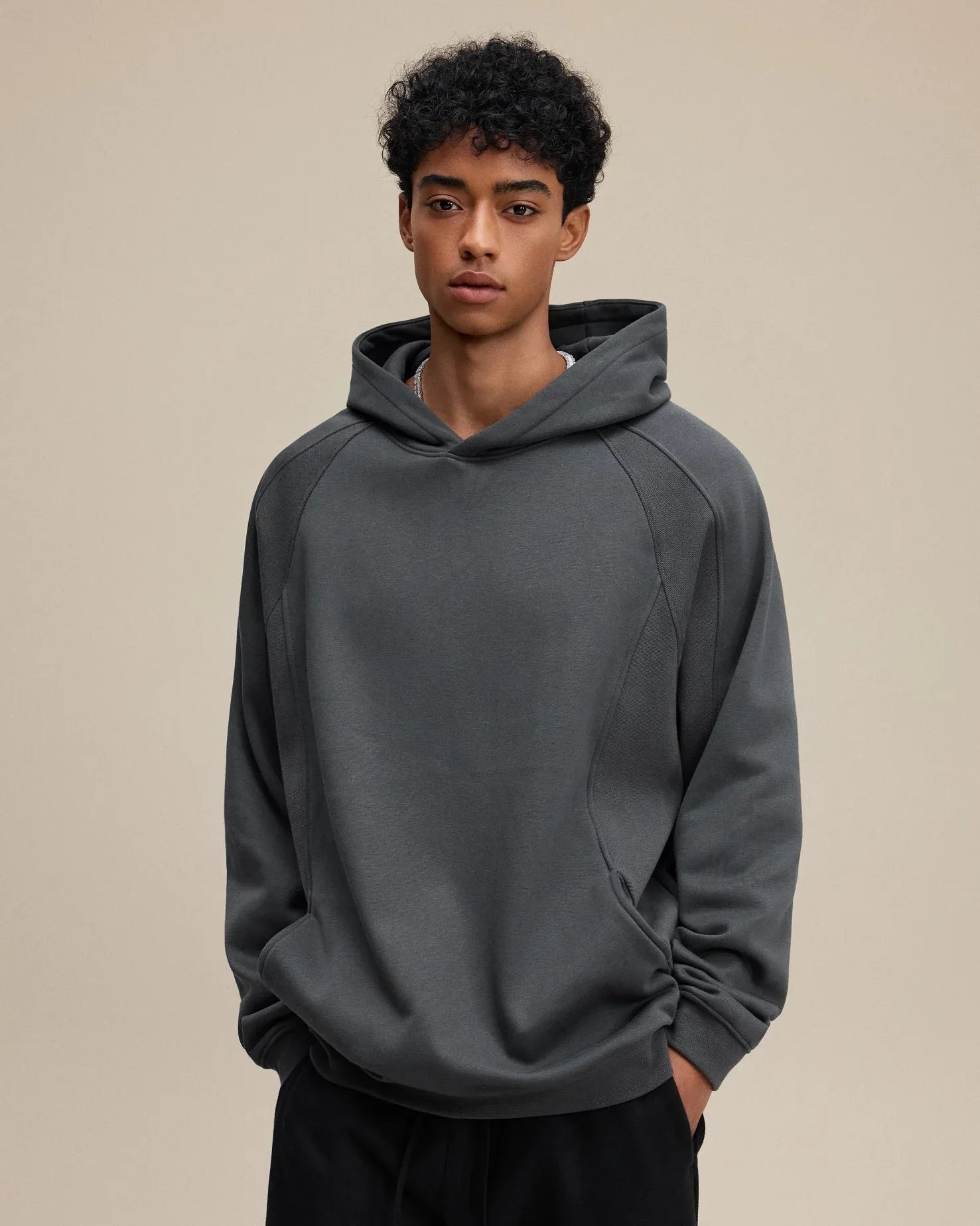 Men’s Loose Fit Patchwork Hoodie