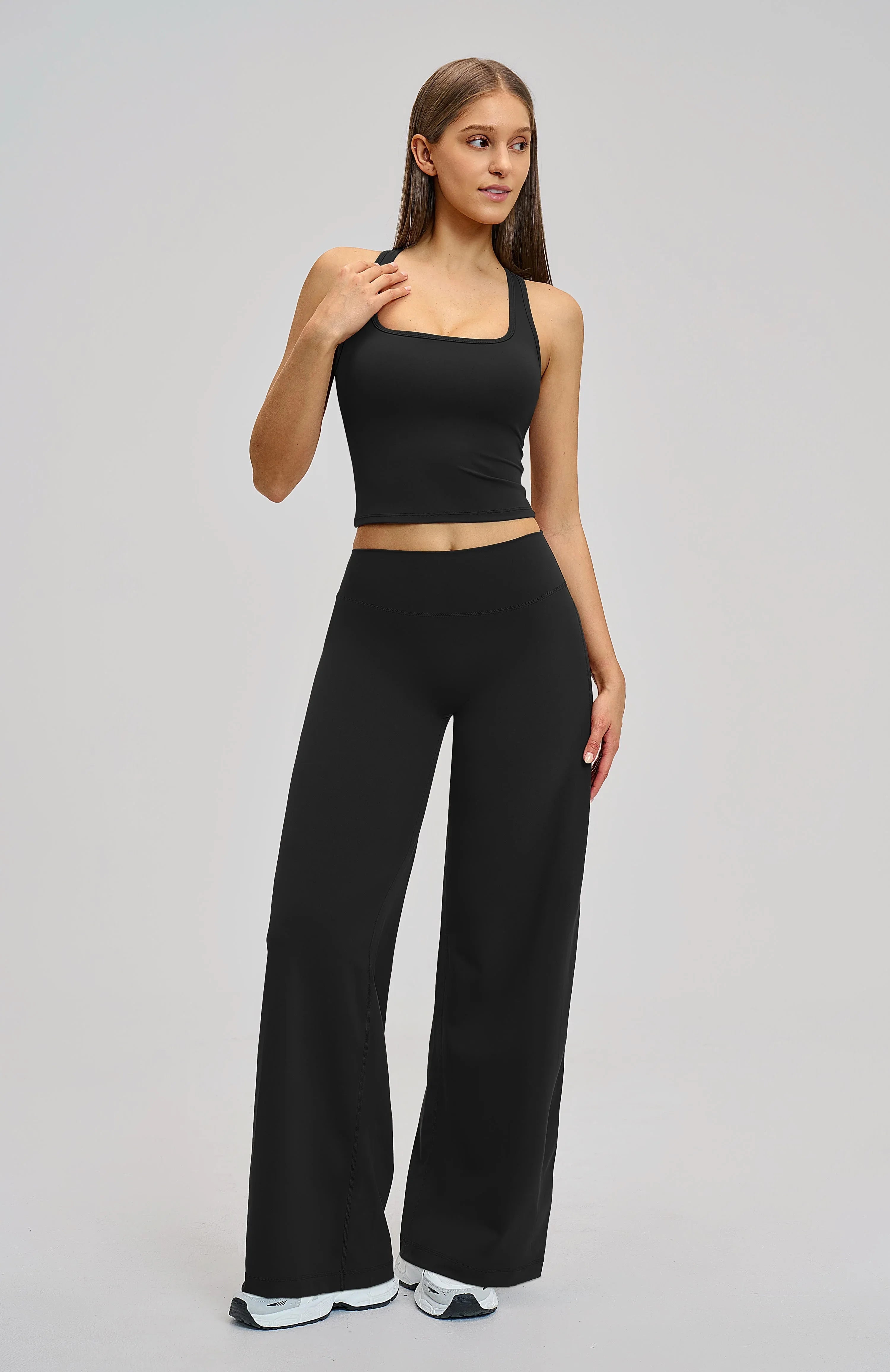 Brushed Wide-Leg Sweatpants