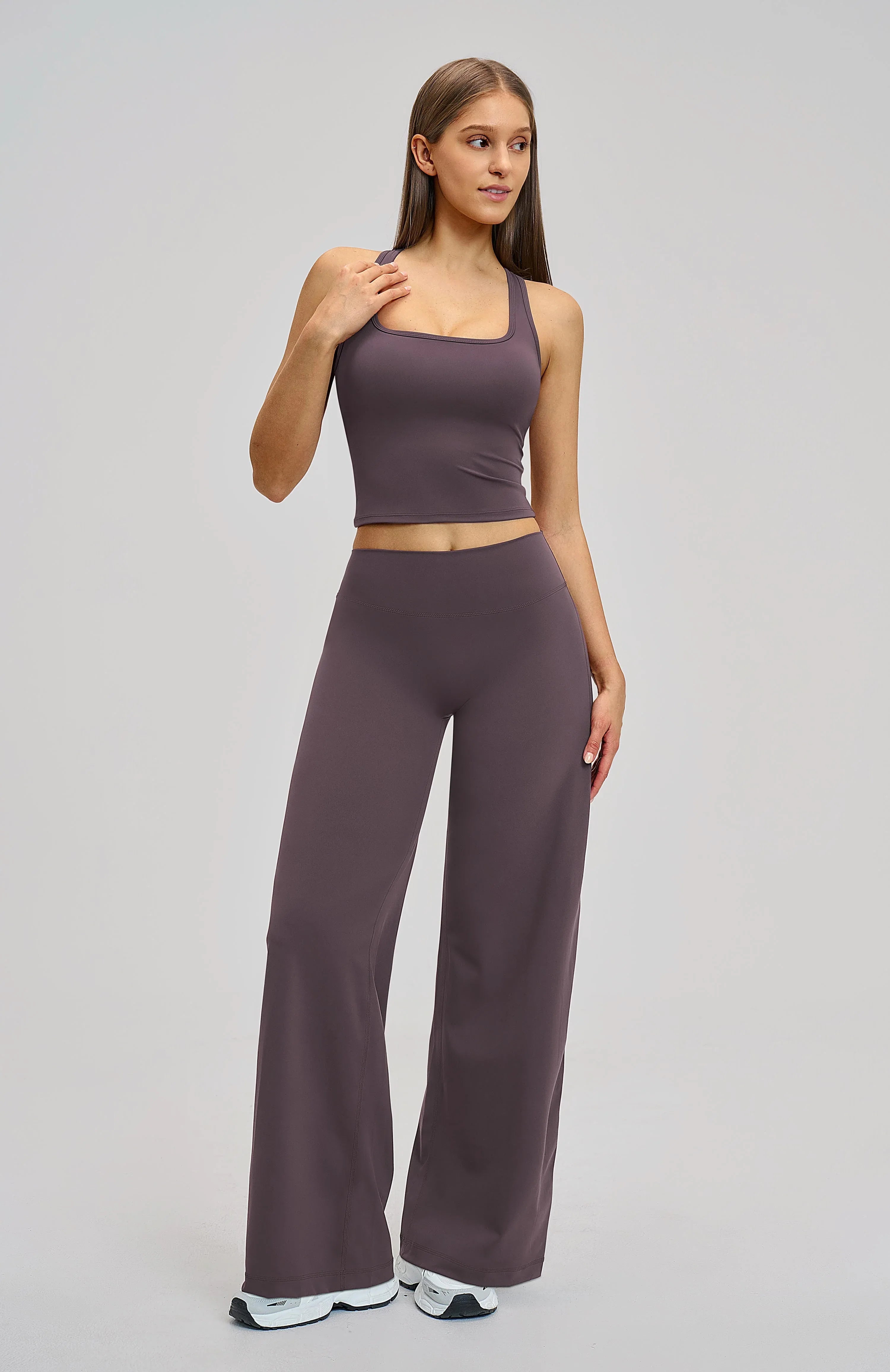 Brushed Wide-Leg Sweatpants