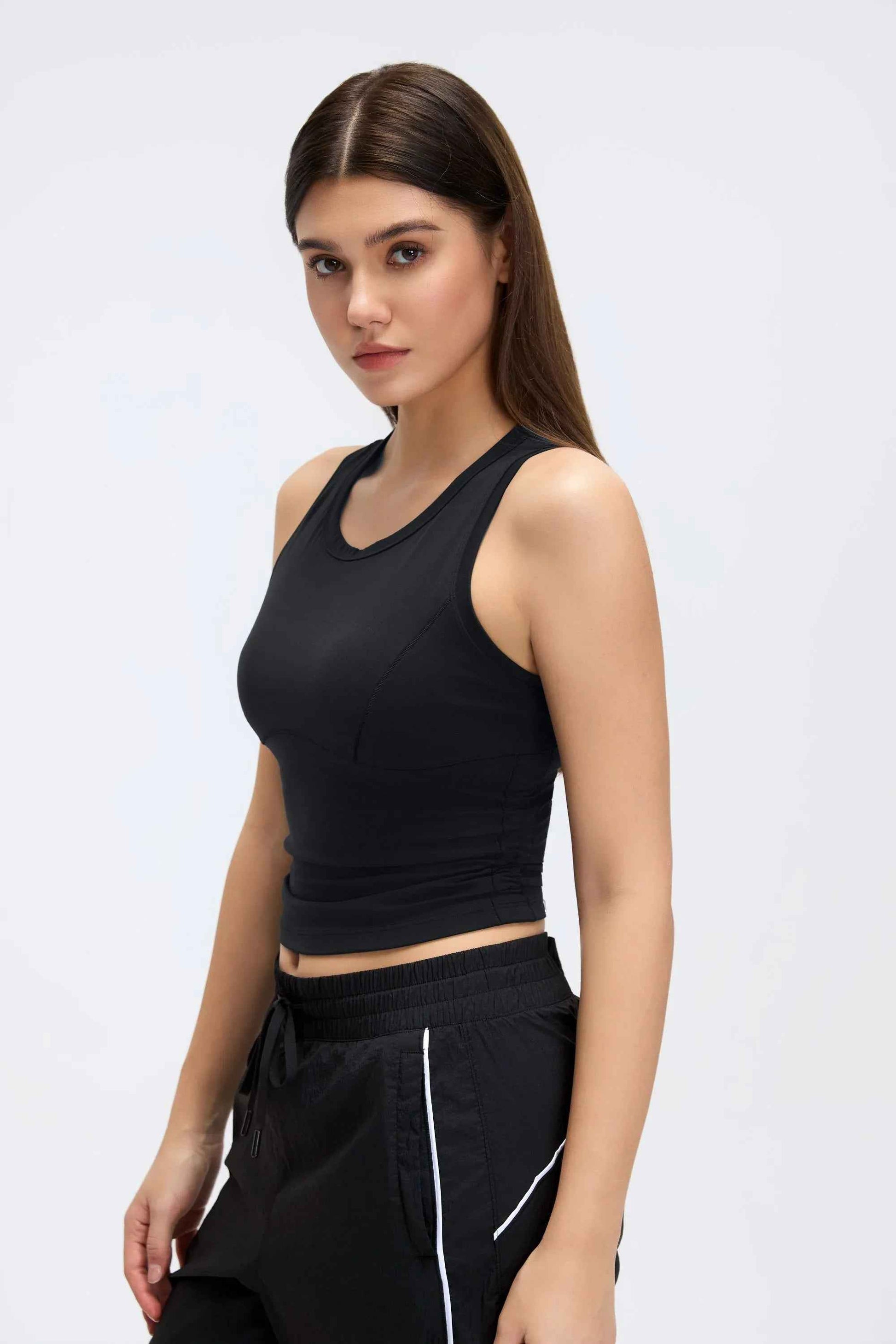 Sleeveless Built-in Bra Training Tank