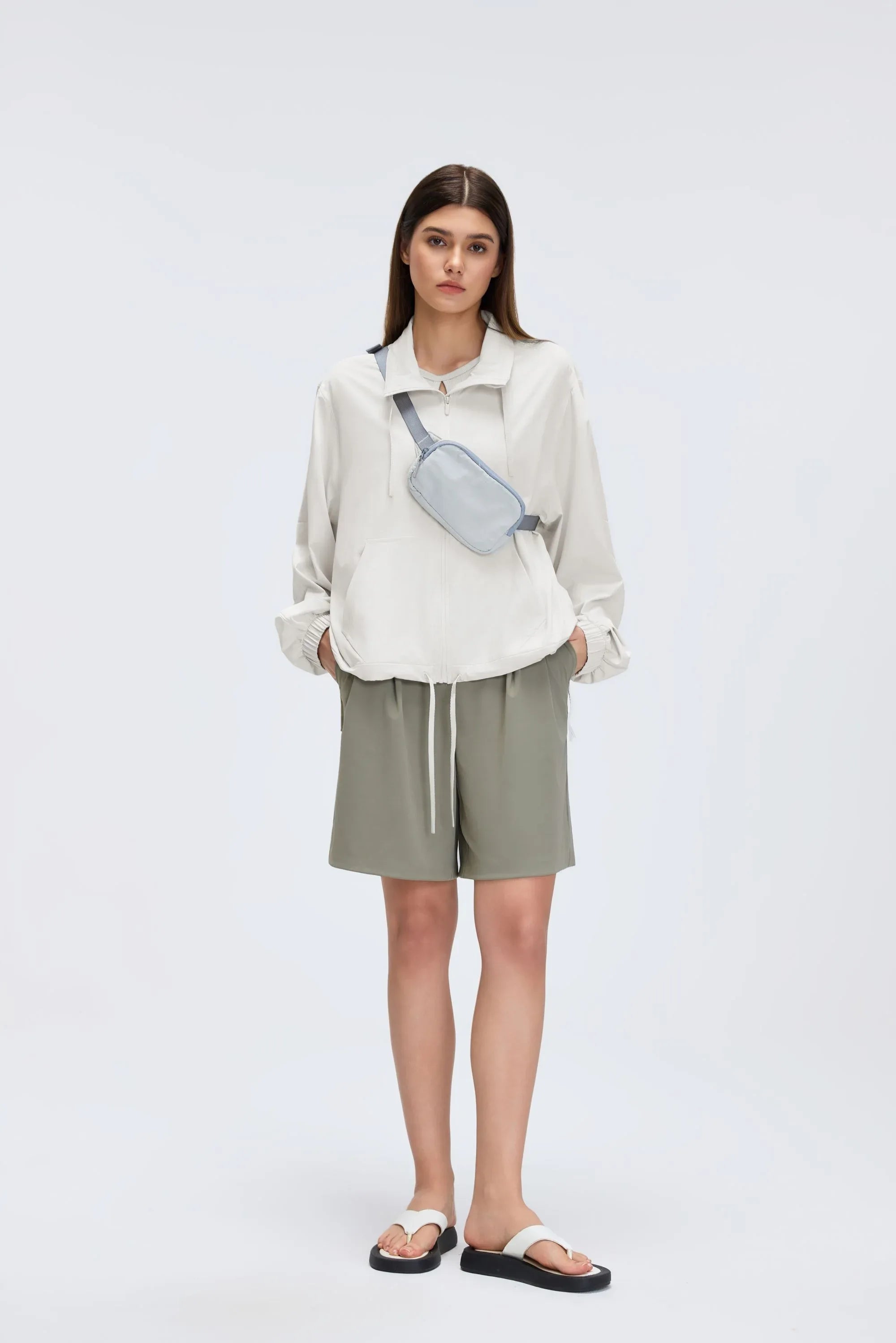 Spring Stand-Collar Relaxed Jacket