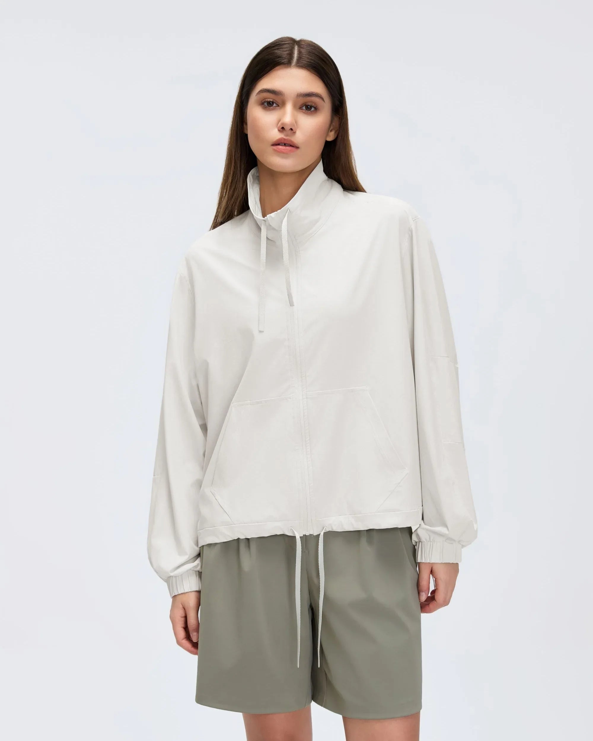Spring Stand-Collar Relaxed Jacket