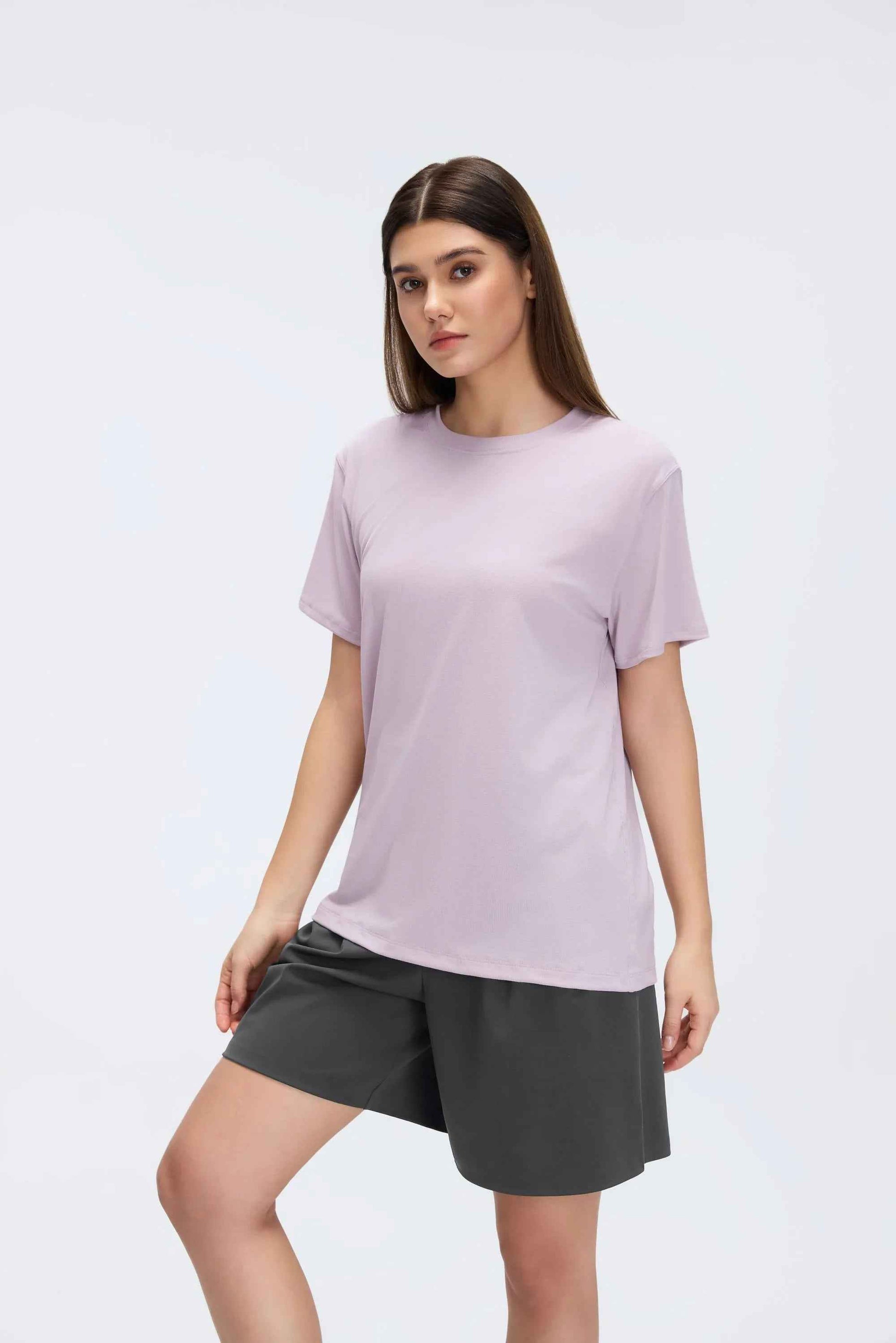 Breathable Solid Color Workout Tee
