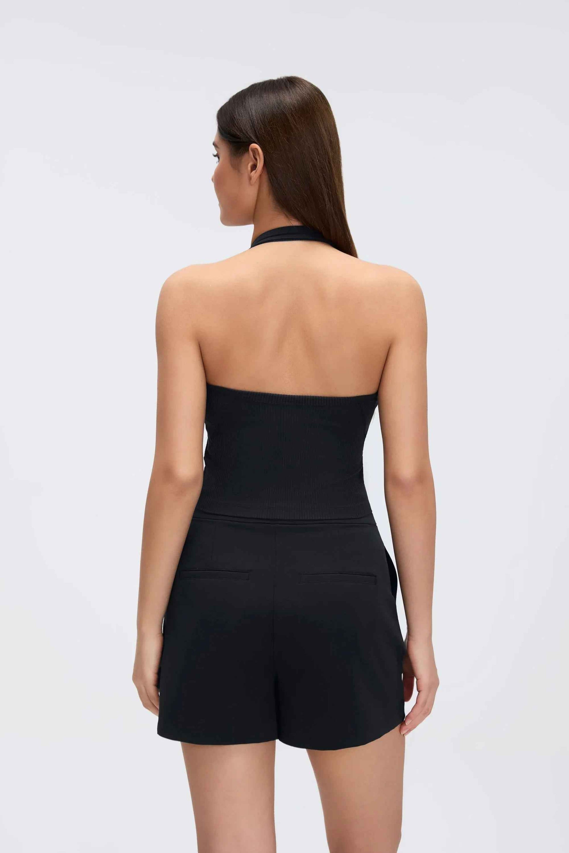 Henley Neck Built-in Bra Tank Top
