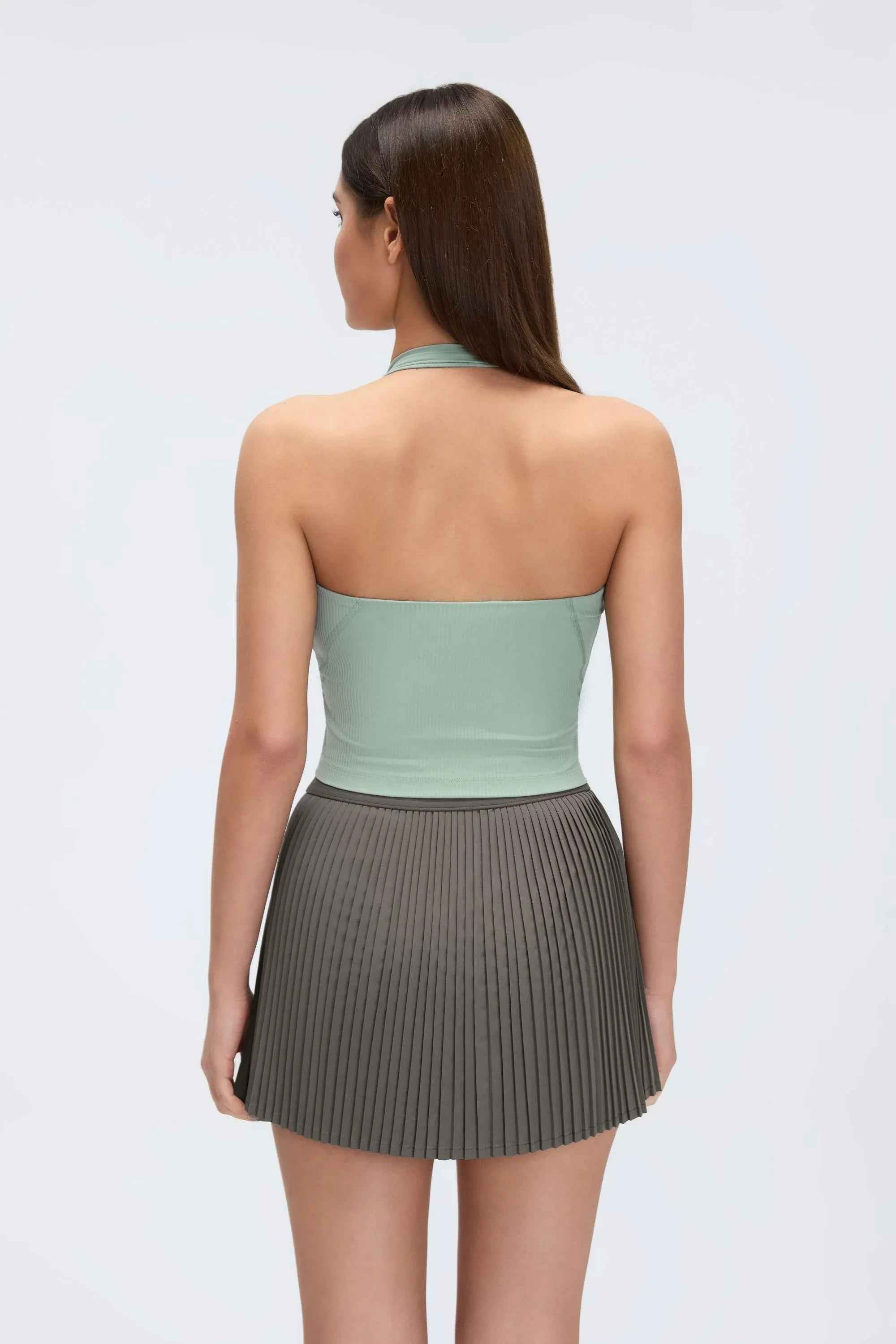 Henley Neck Built-in Bra Tank Top