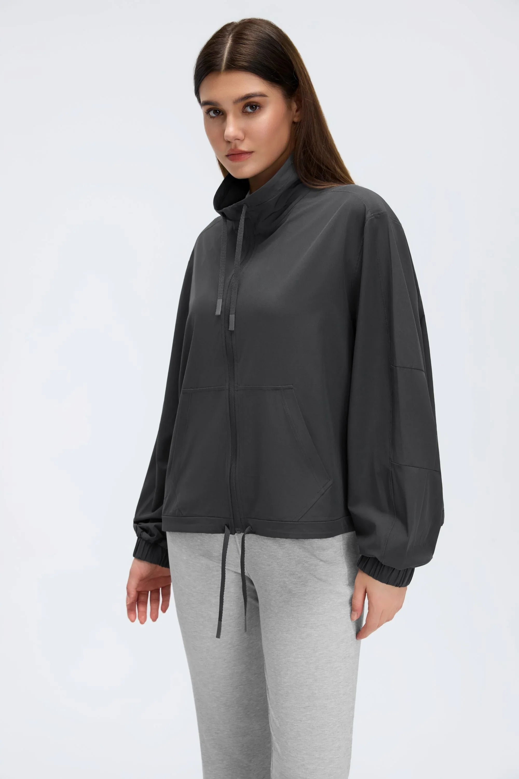 Spring Stand-Collar Relaxed Jacket