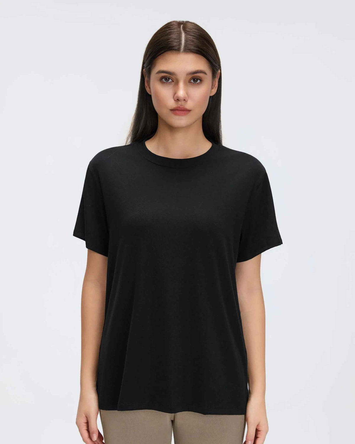 Breathable Solid Color Workout Tee
