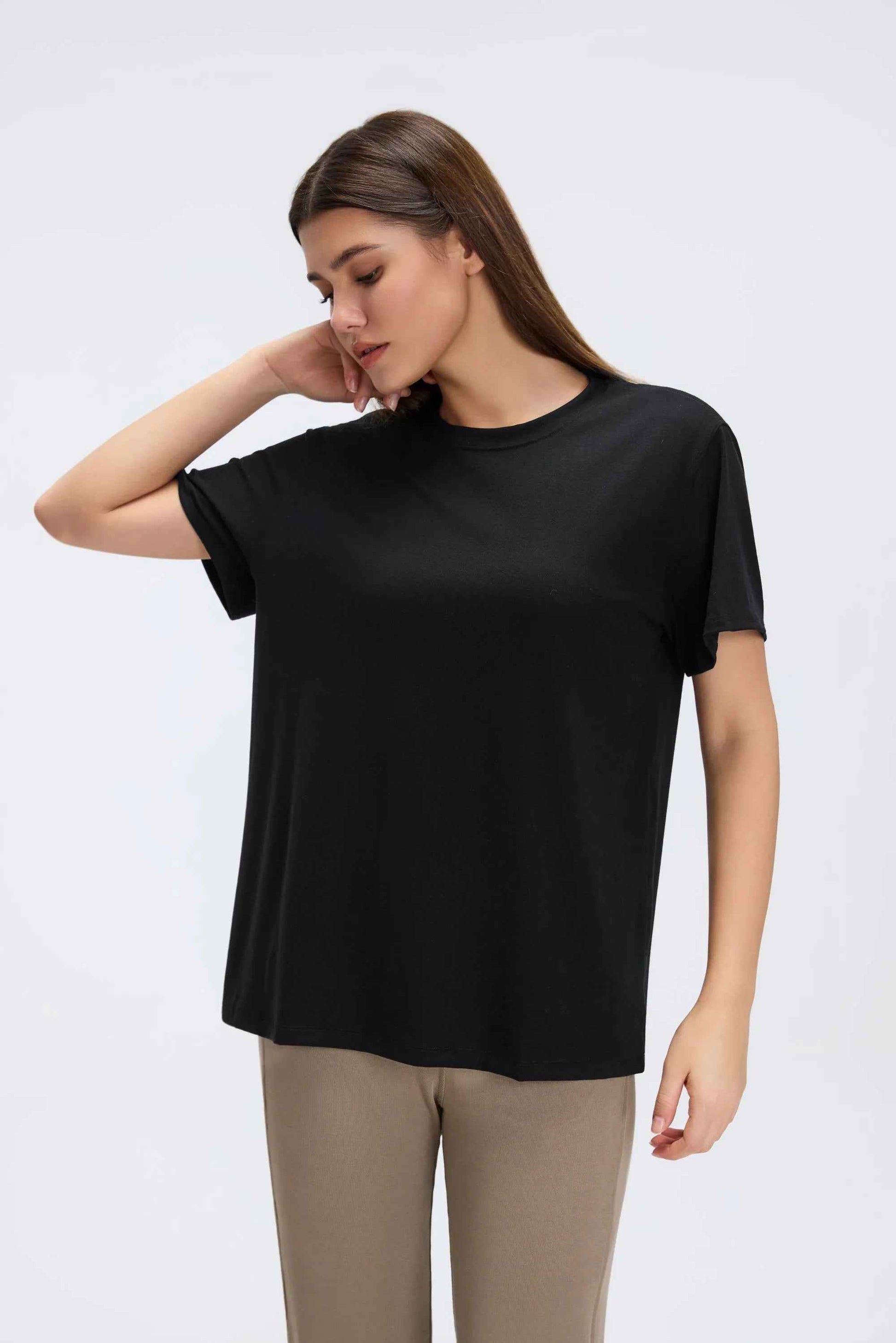 Breathable Solid Color Workout Tee