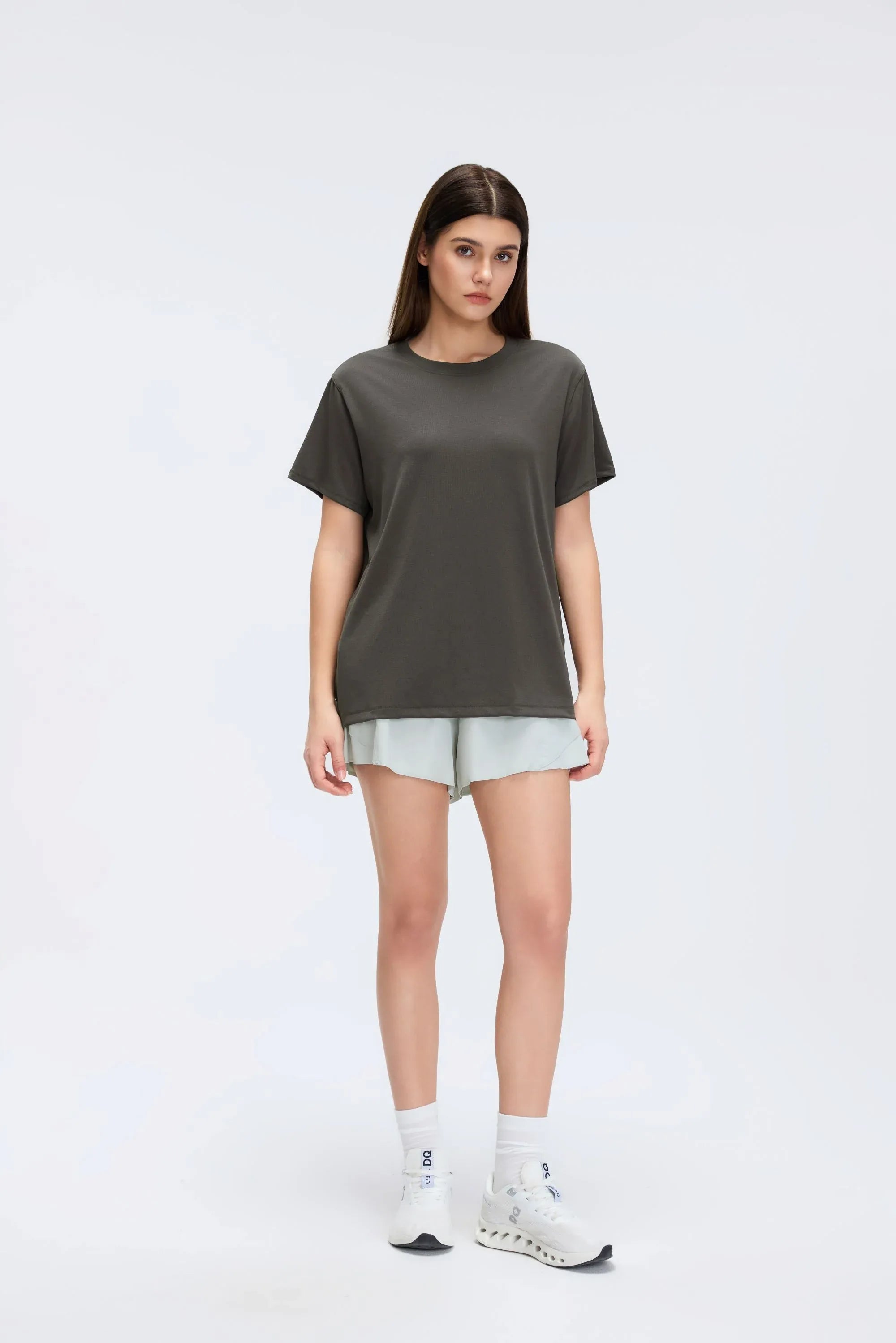 Breathable Solid Color Workout Tee