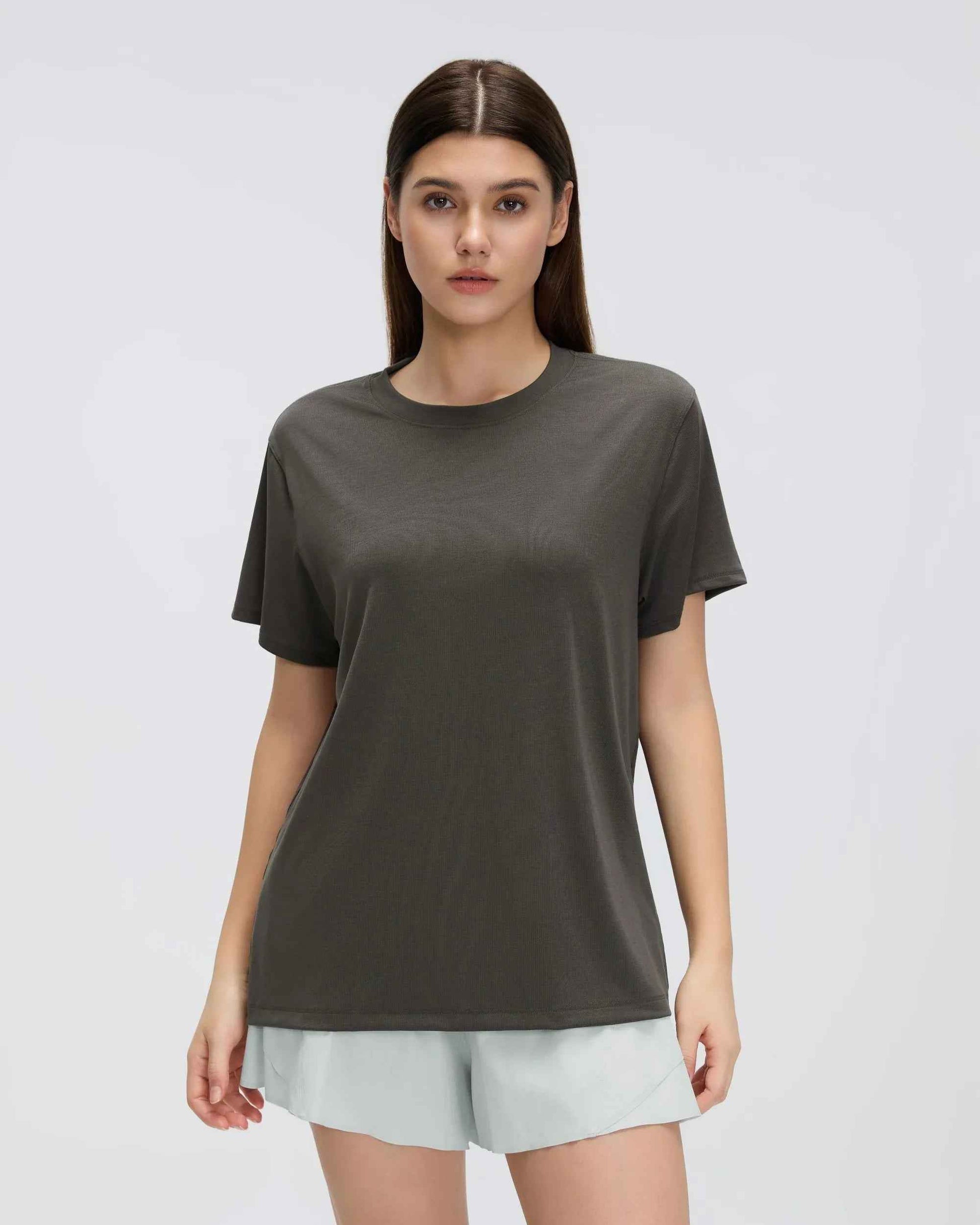 Breathable Solid Color Workout Tee