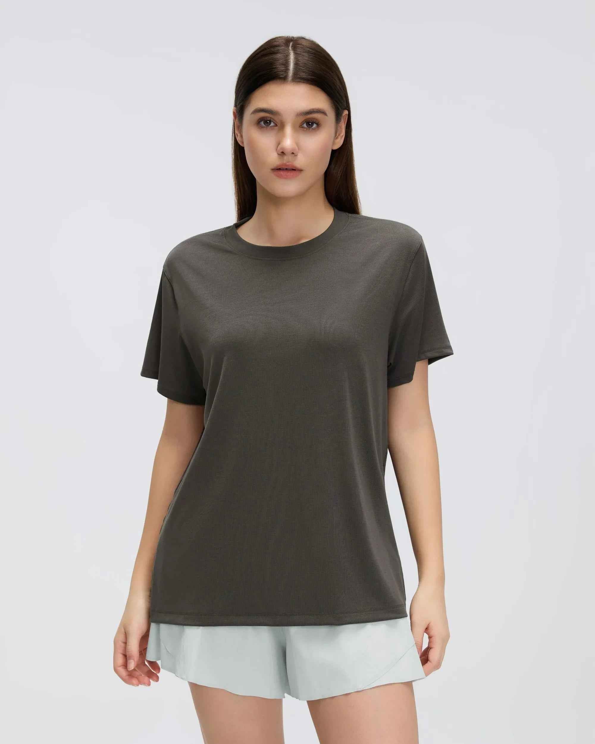 Breathable Solid Color Workout Tee