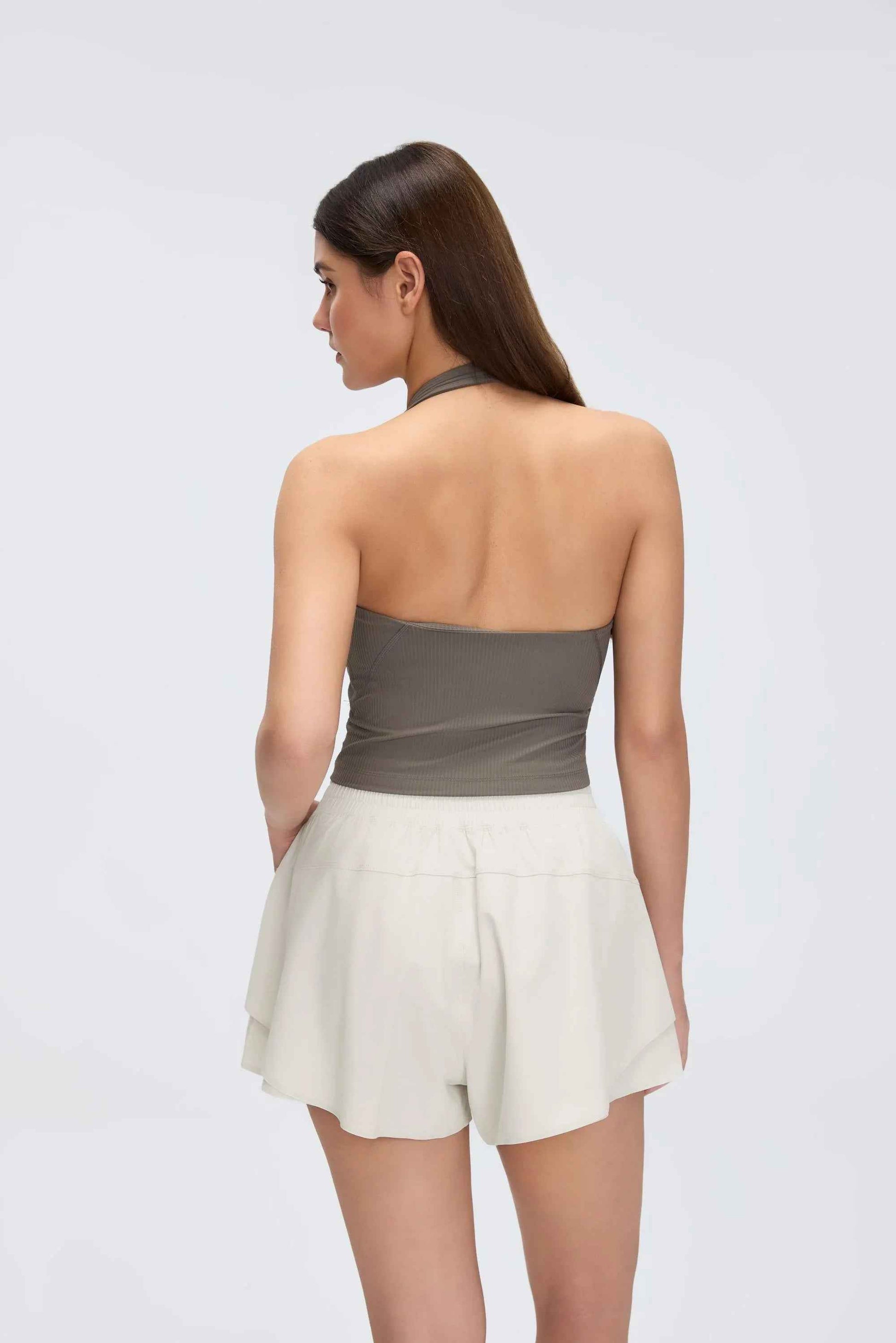Henley Neck Built-in Bra Tank Top