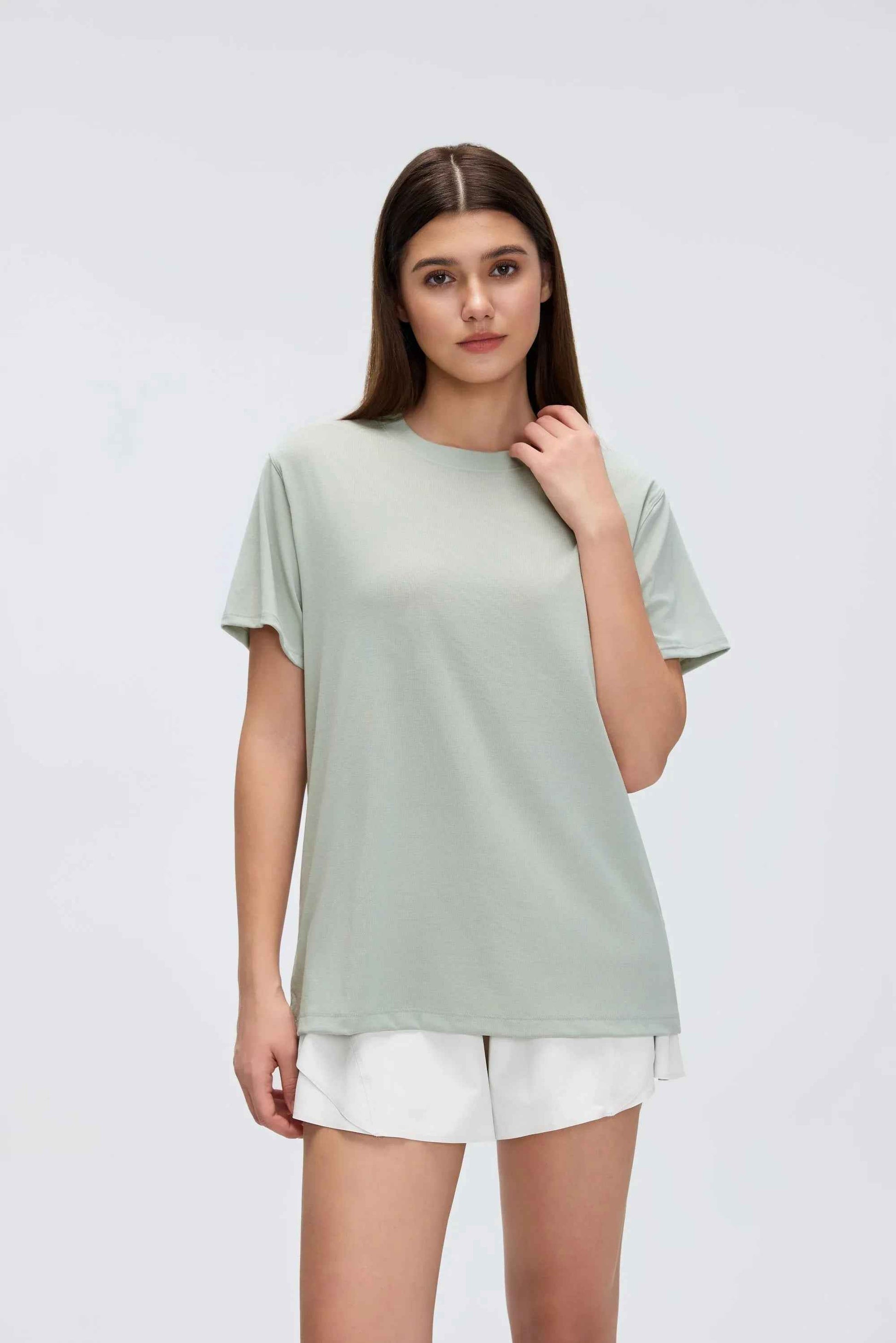 Breathable Solid Color Workout Tee