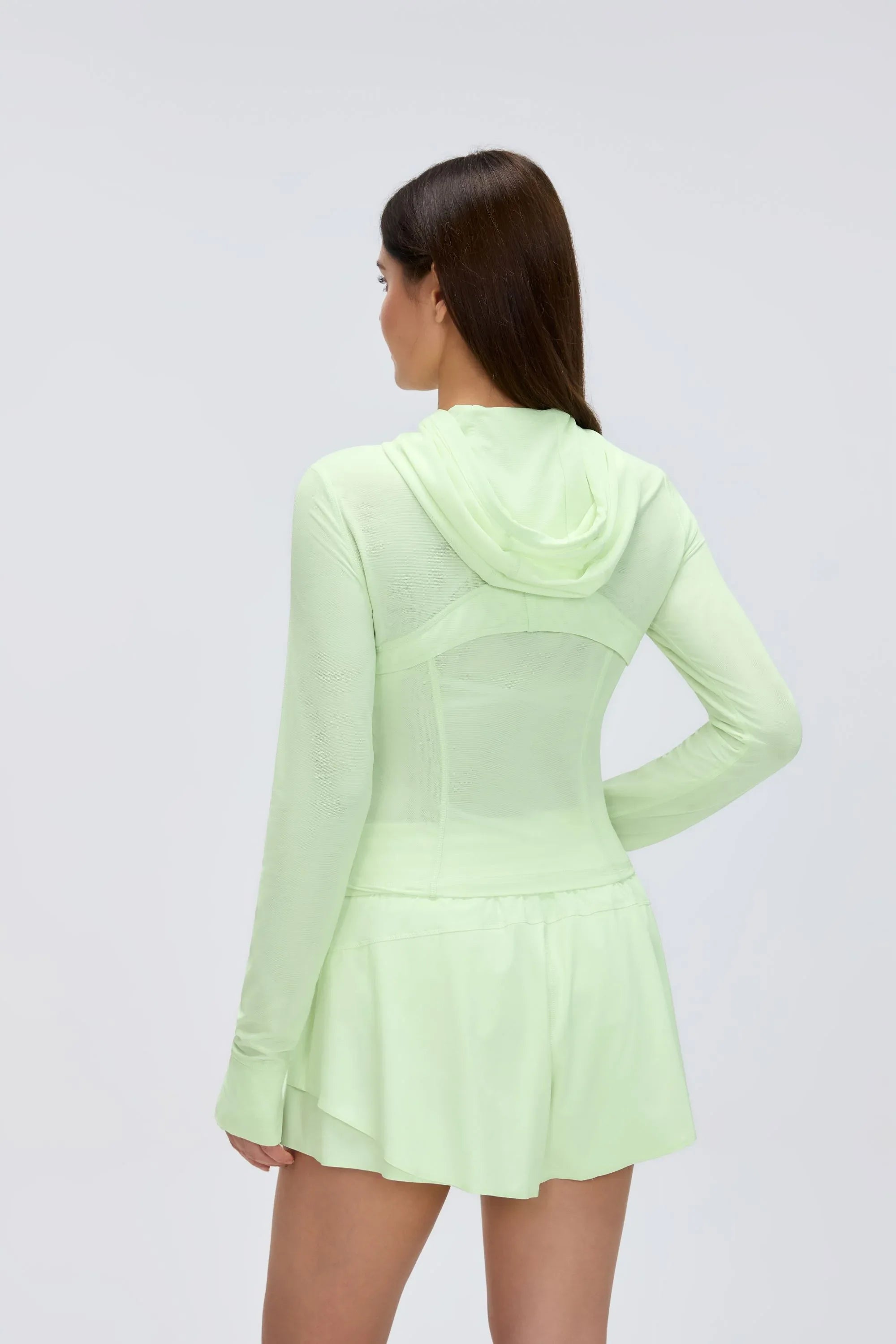 Mesh-Lined Hooded Workout Jacket