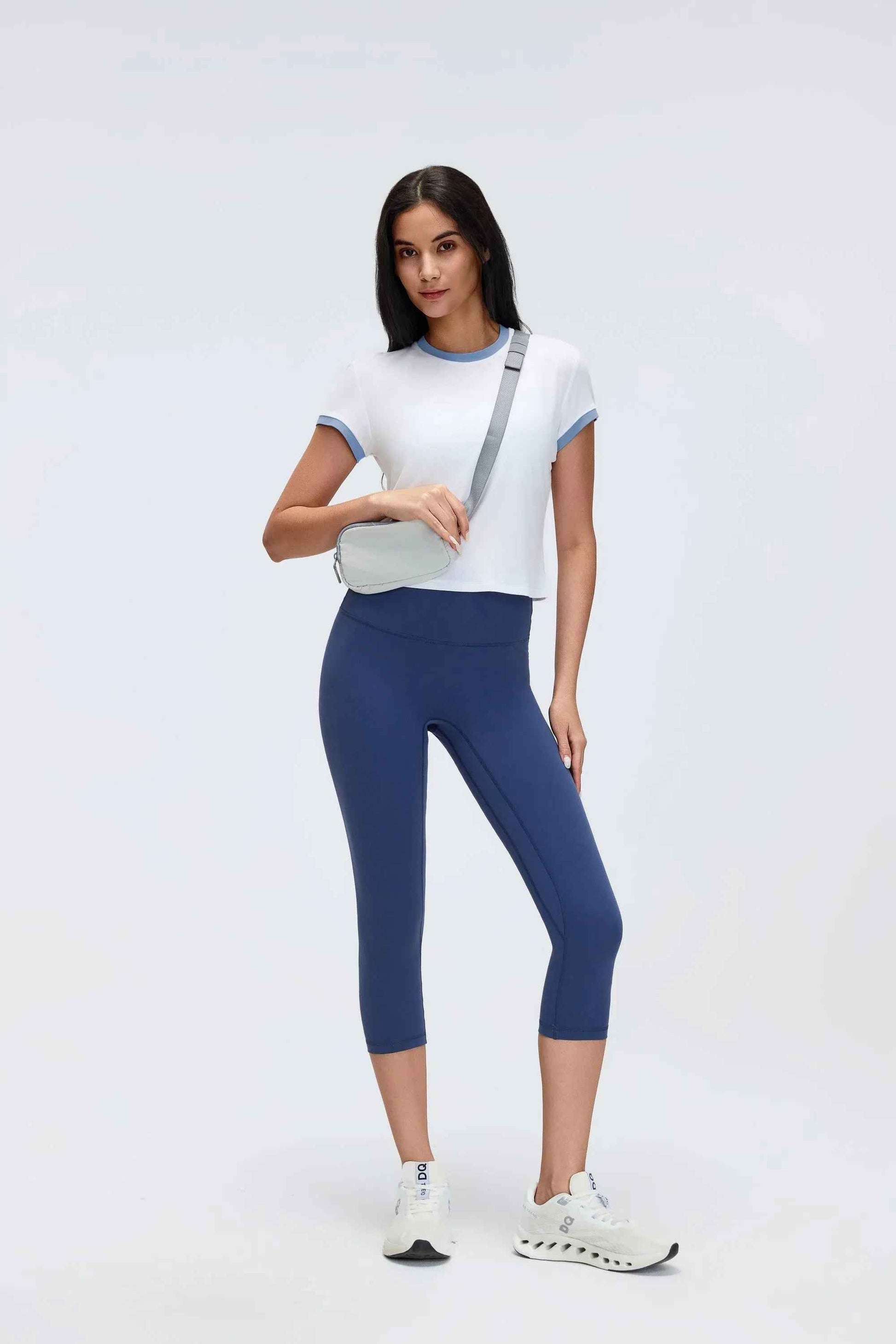 Color-Block Cropped Shoulder Tee