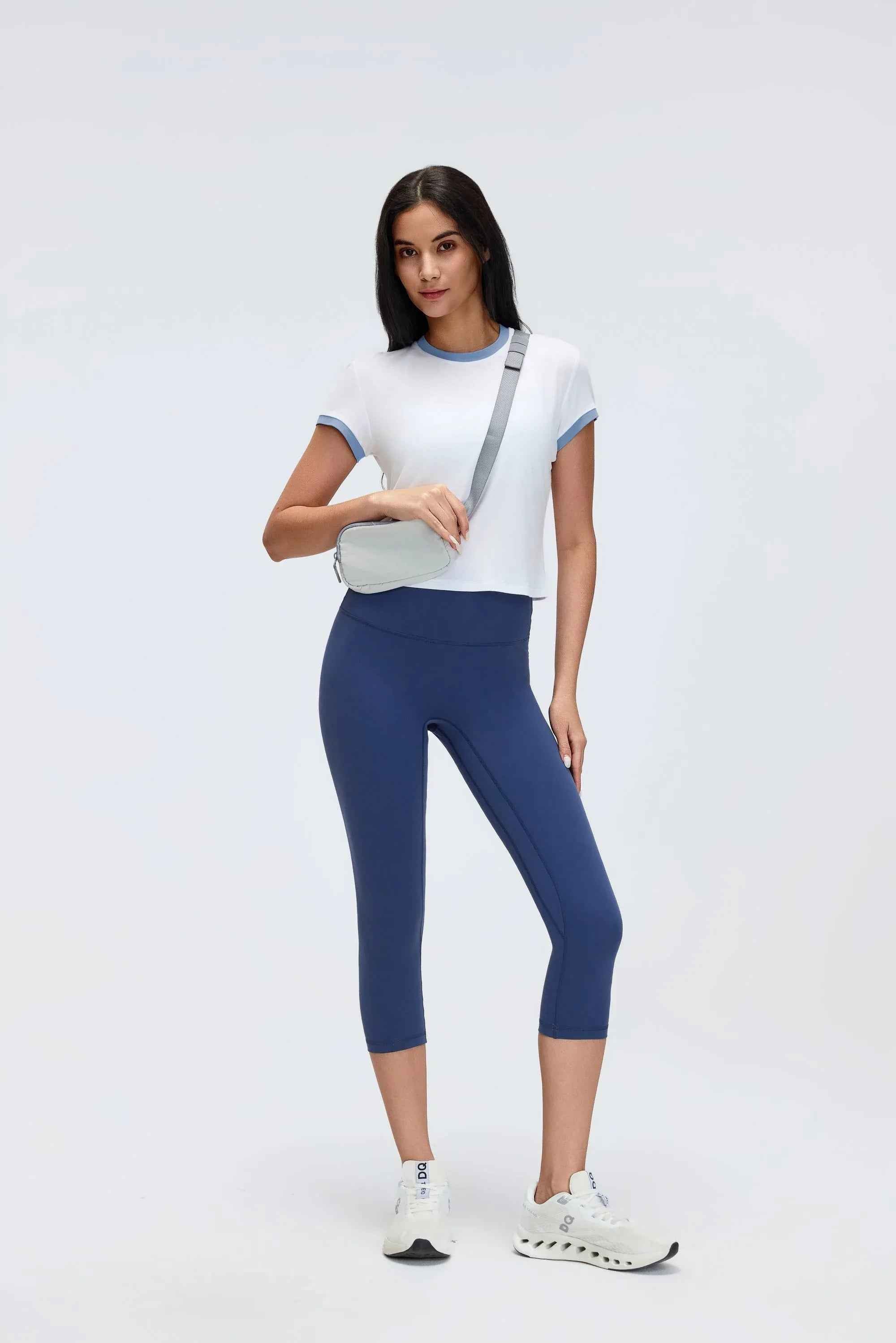 Color-Block Cropped Shoulder Tee