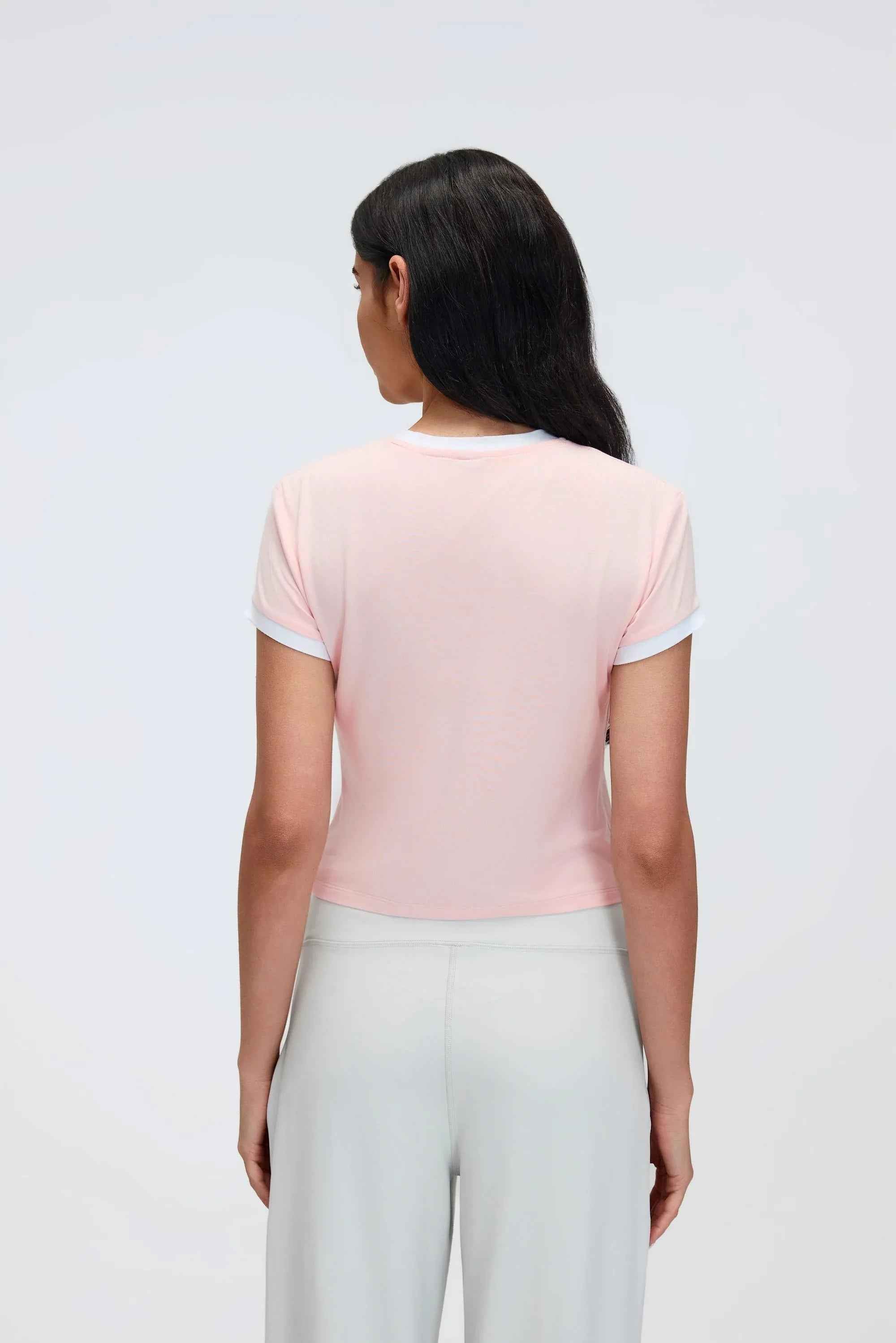 Color-Block Cropped Shoulder Tee