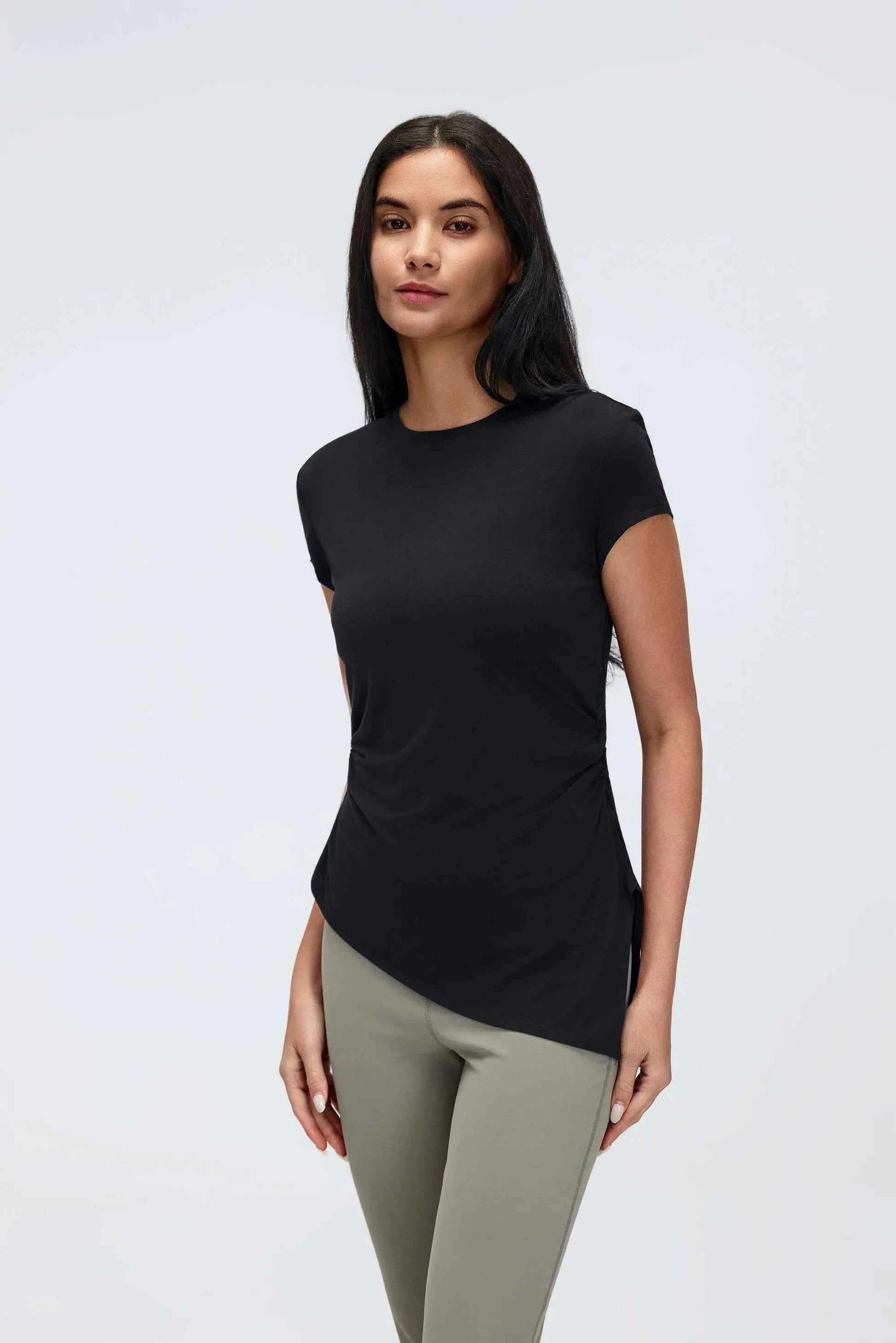 Cropped Seamless Yoga Tee