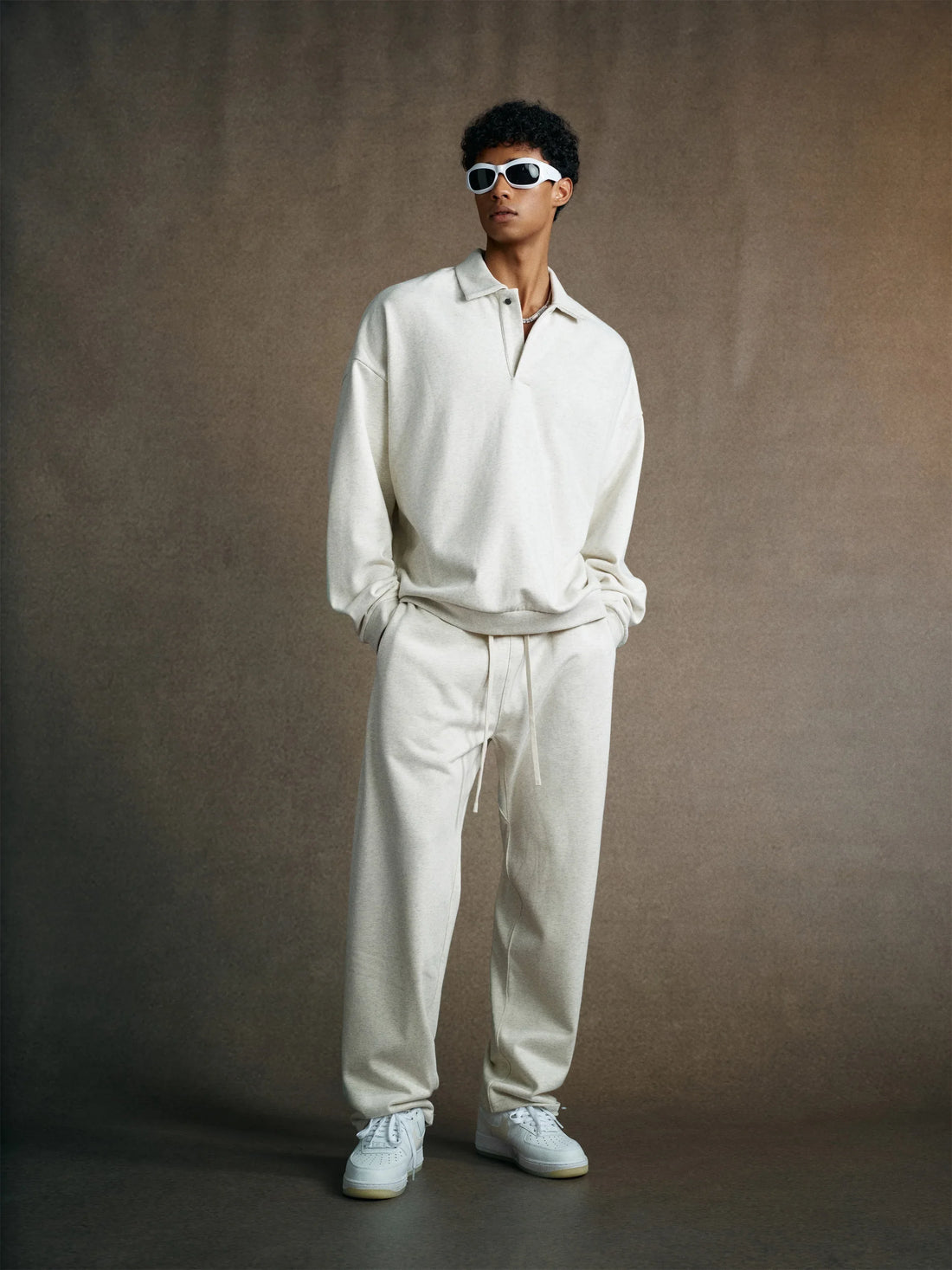 Men Polo Collar Sweatshirt