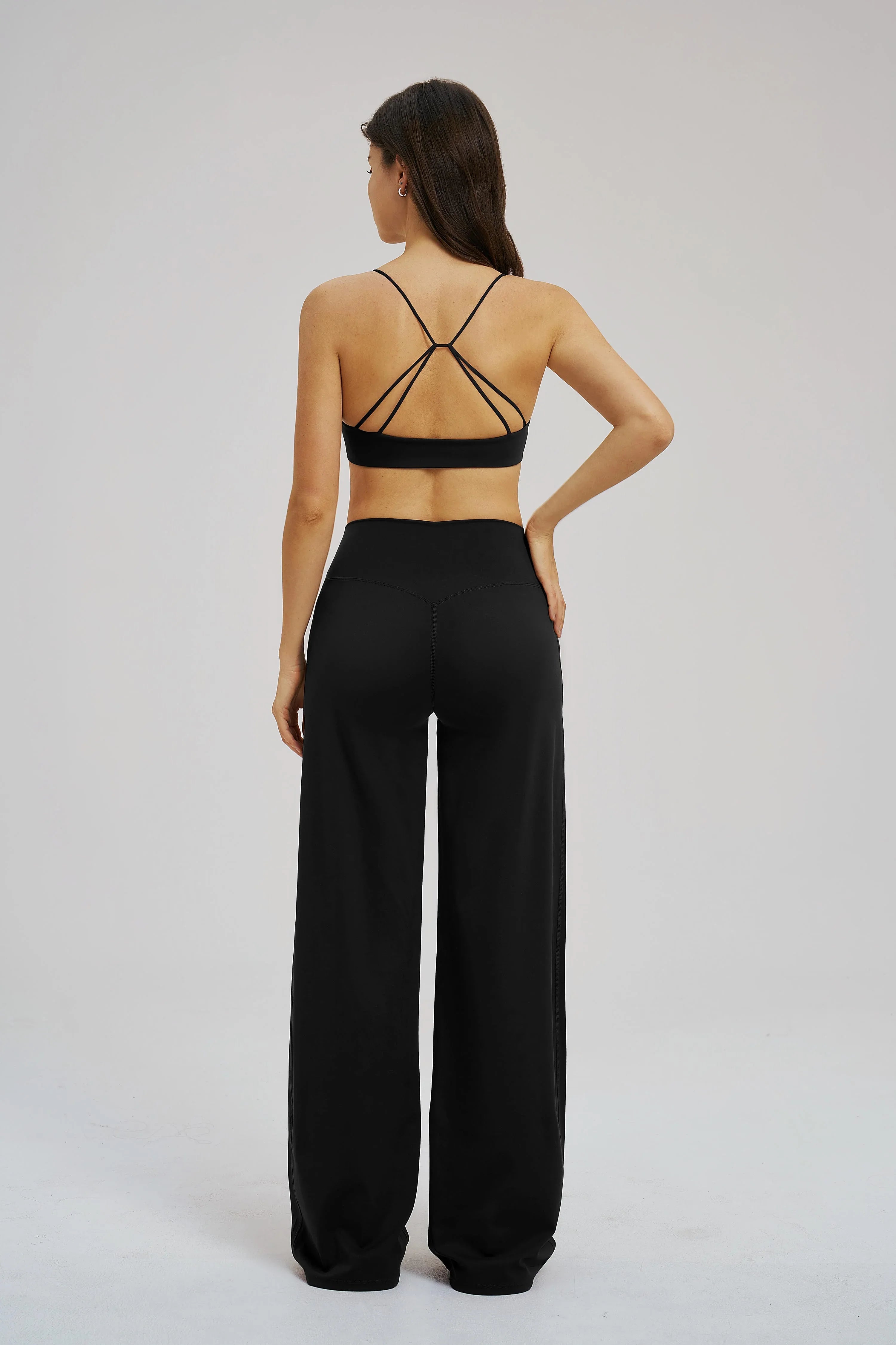 Cross-Waist Wide-Leg Sweatpants