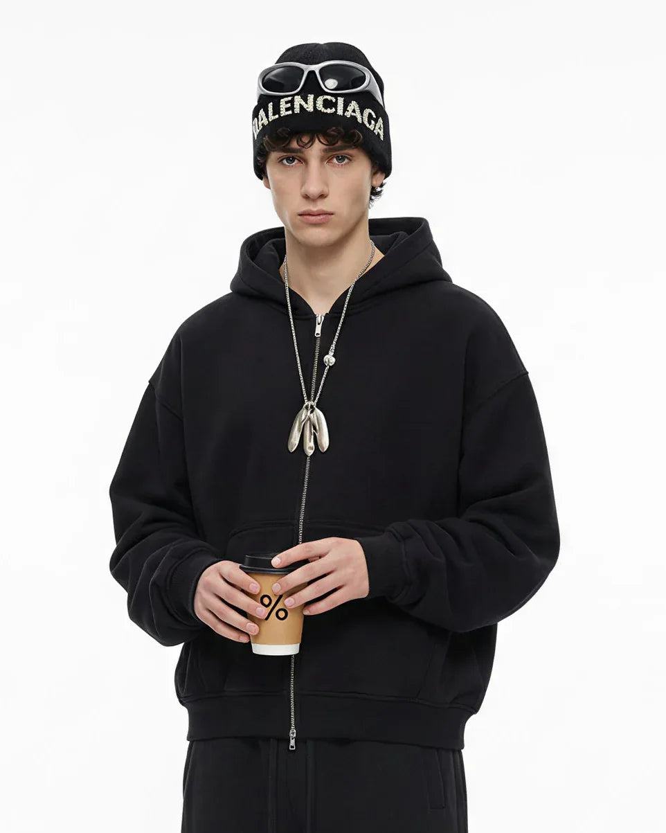 Men’s Double Zipper Oversized Jacket