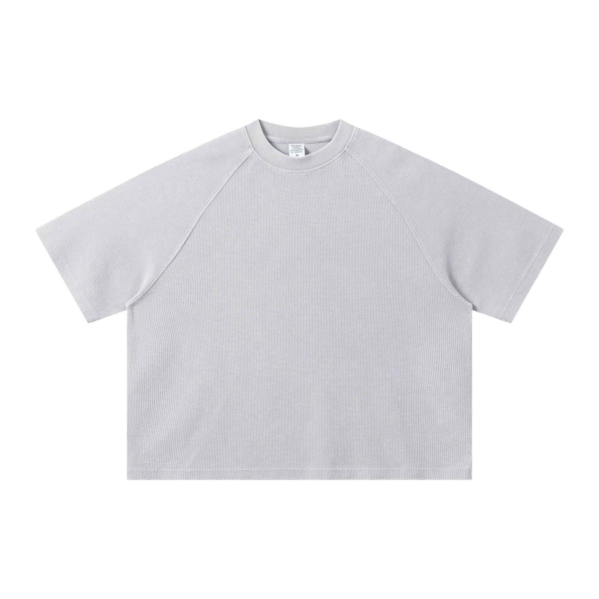 Boxy Washed Waffle Raglan T-Shirt