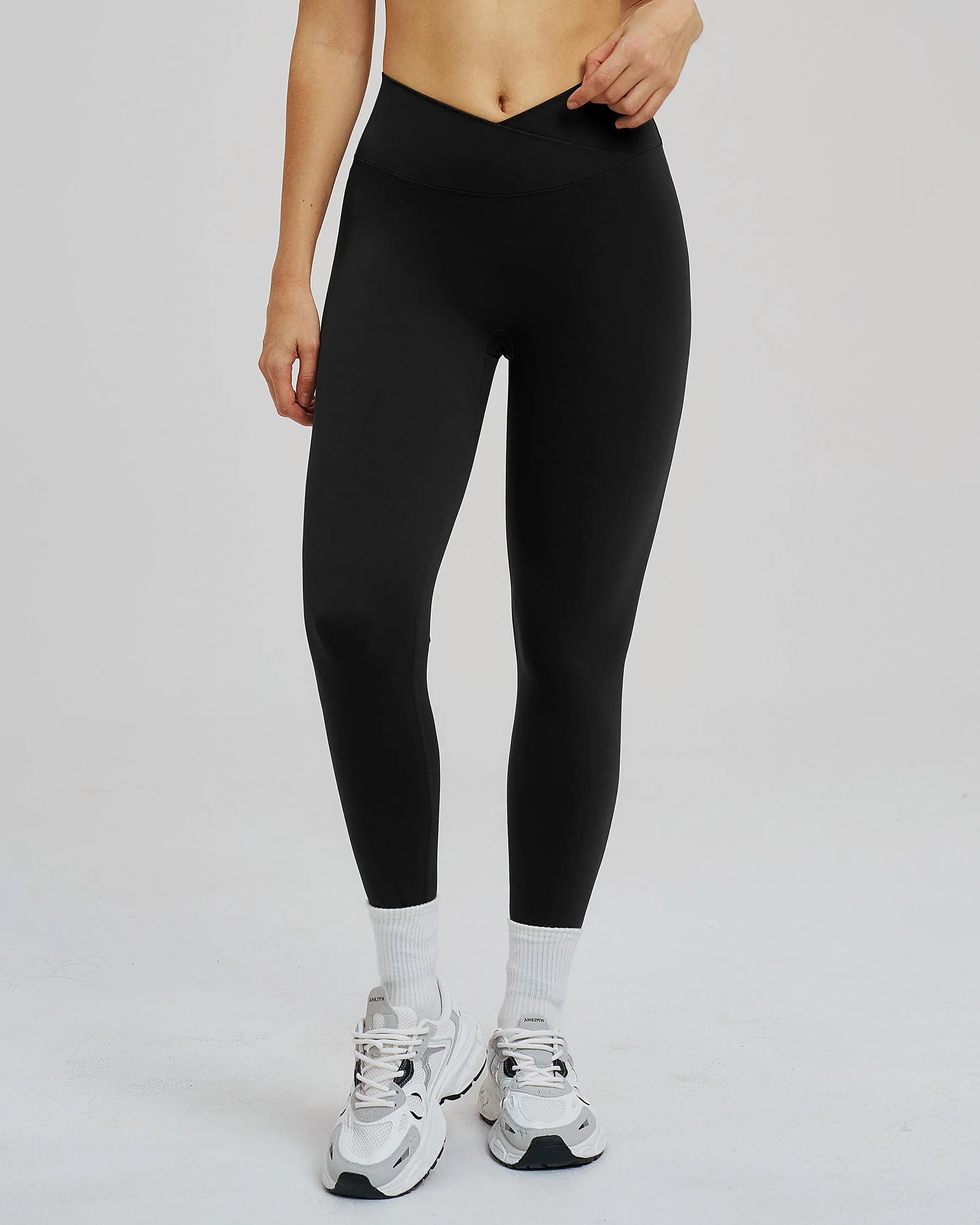 Cross-Waist Brushed Yoga Leggings