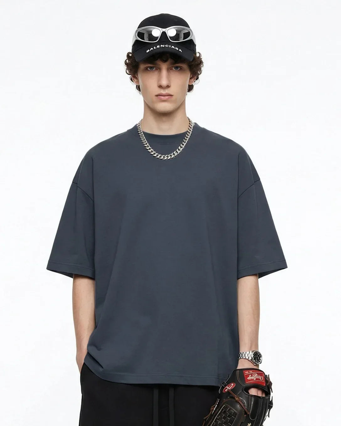 Men’s Oversized Solid Short Sleeve