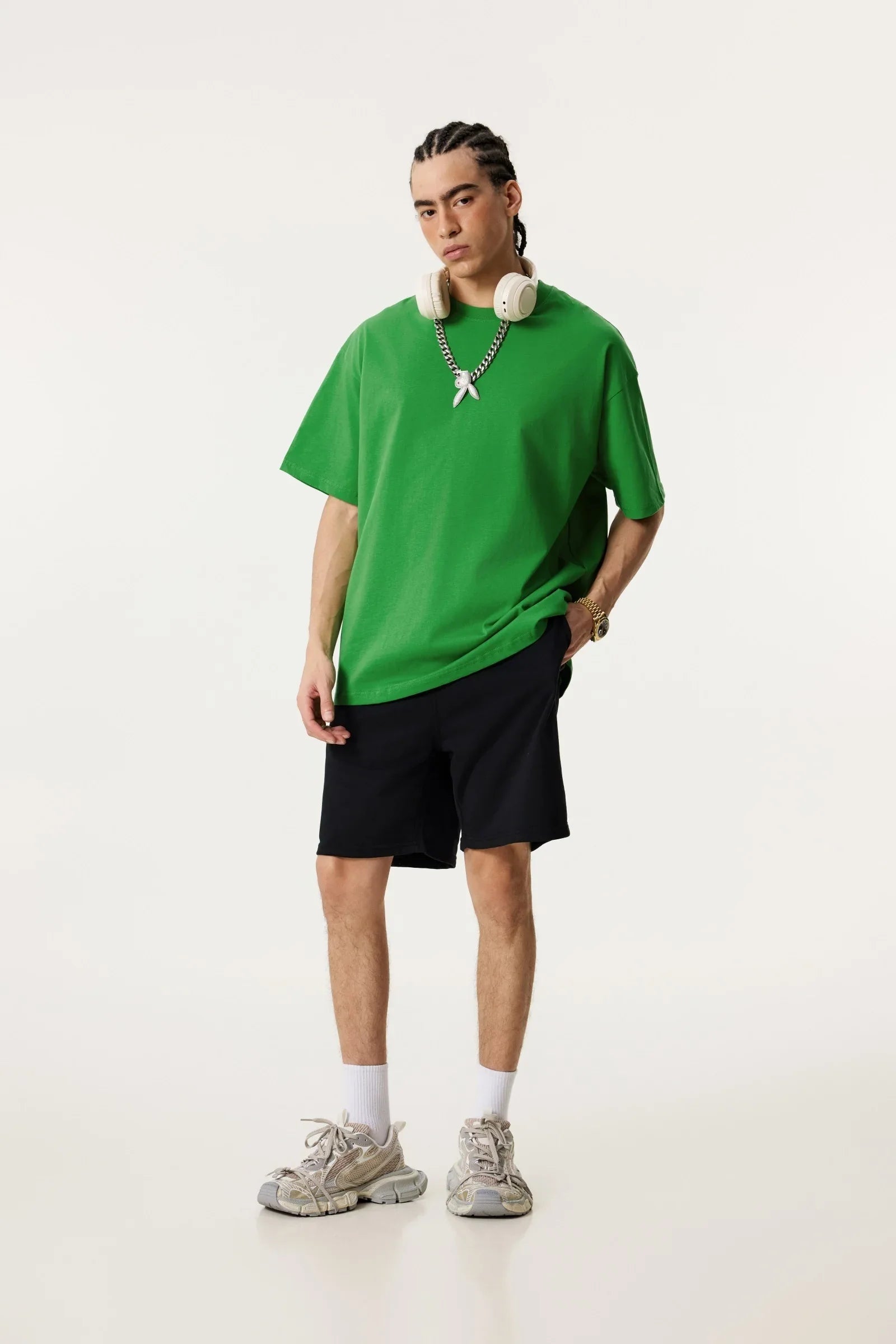 Men Solid Color Loose Fit T-Shirt