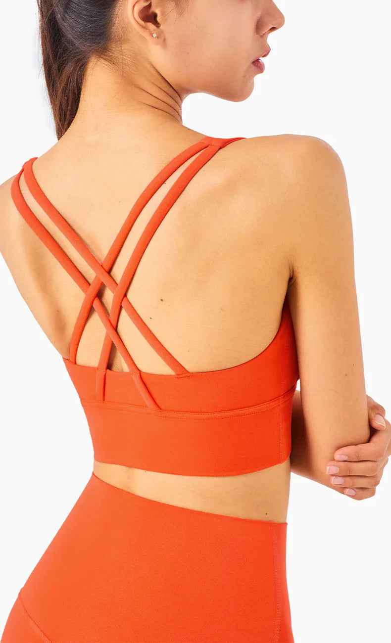 Cross-Back Sculpting Sports Bra