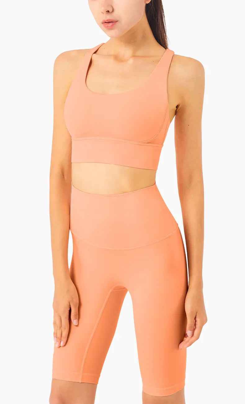 Cross-Back Sculpting Sports Bra