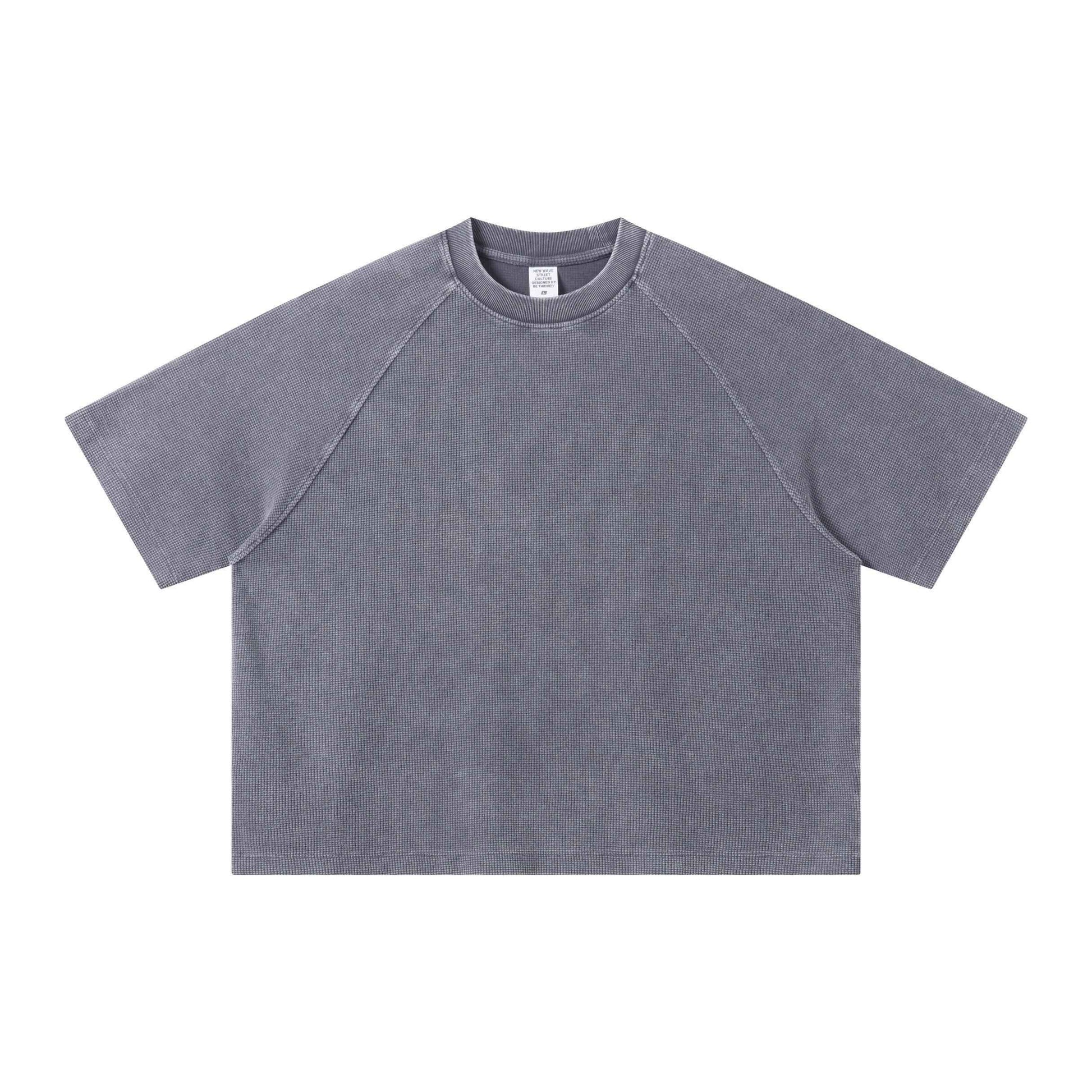 Boxy Washed Waffle Raglan T-Shirt