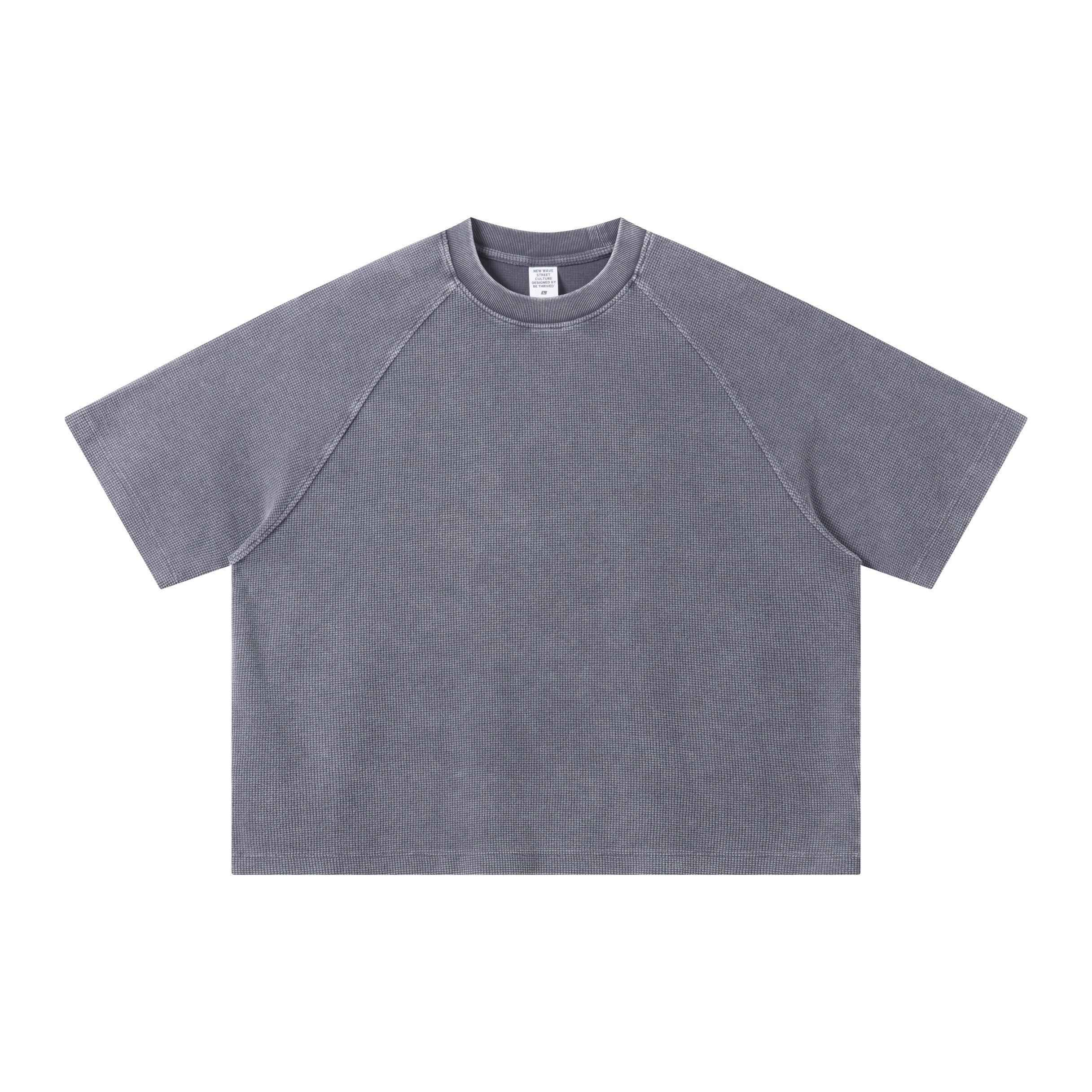 Boxy Washed Waffle Raglan T-Shirt