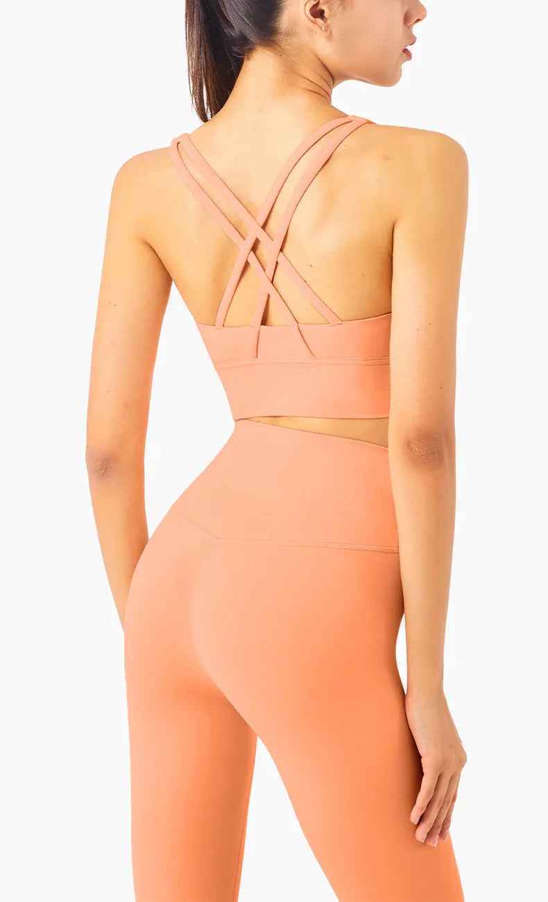 Cross-Back Sculpting Sports Bra