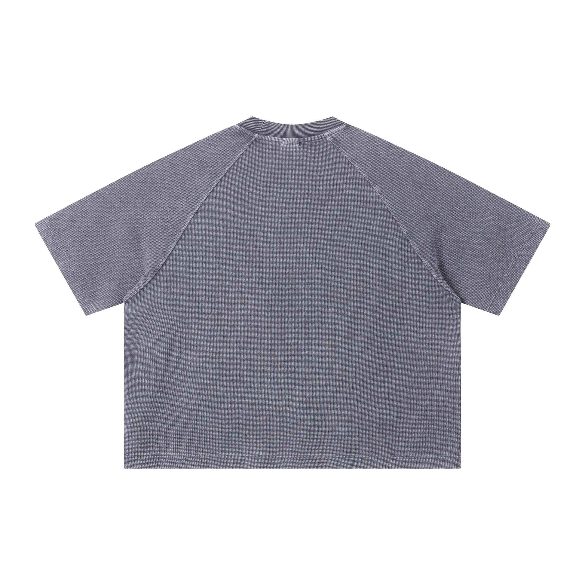 Boxy Washed Waffle Raglan T-Shirt