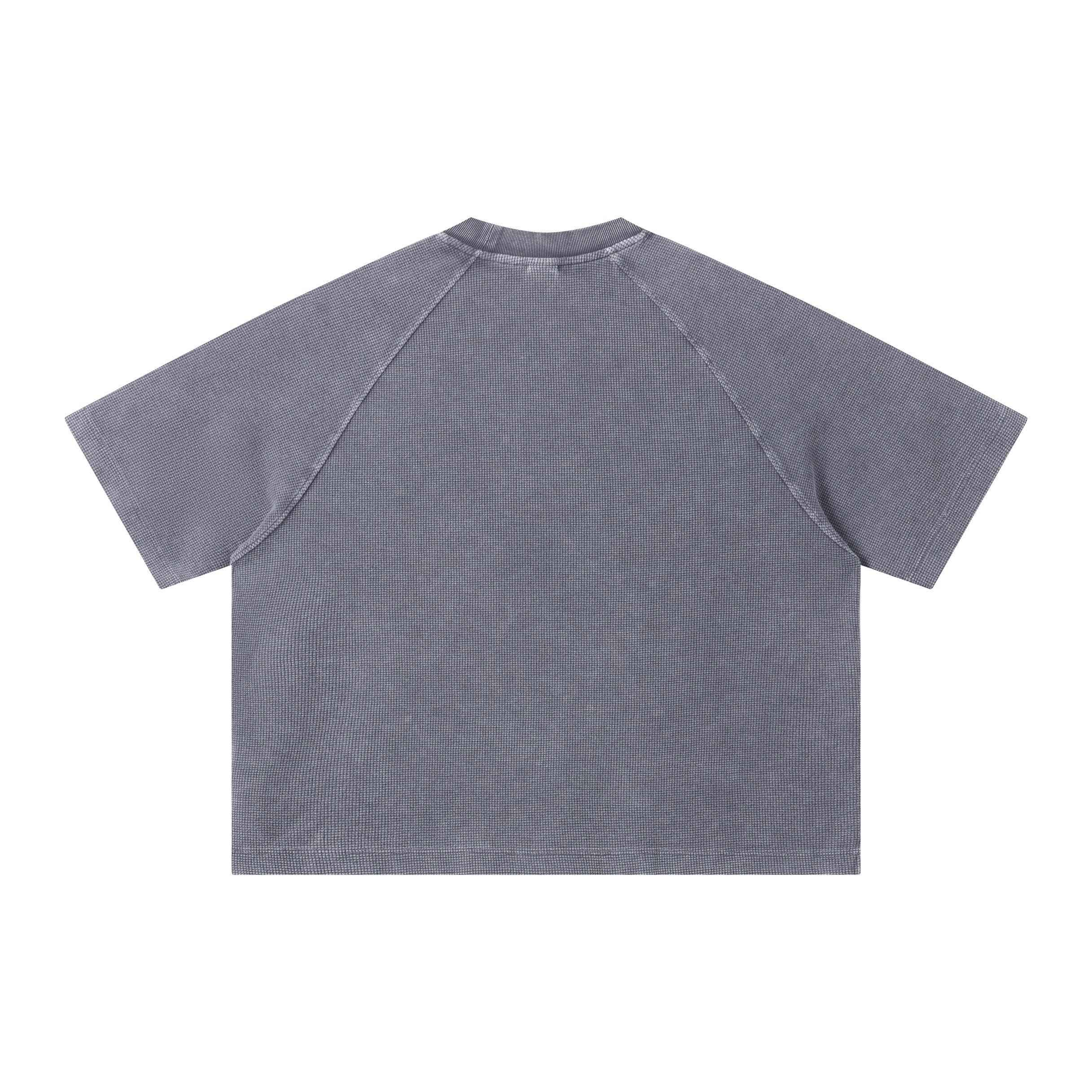 Boxy Washed Waffle Raglan T-Shirt